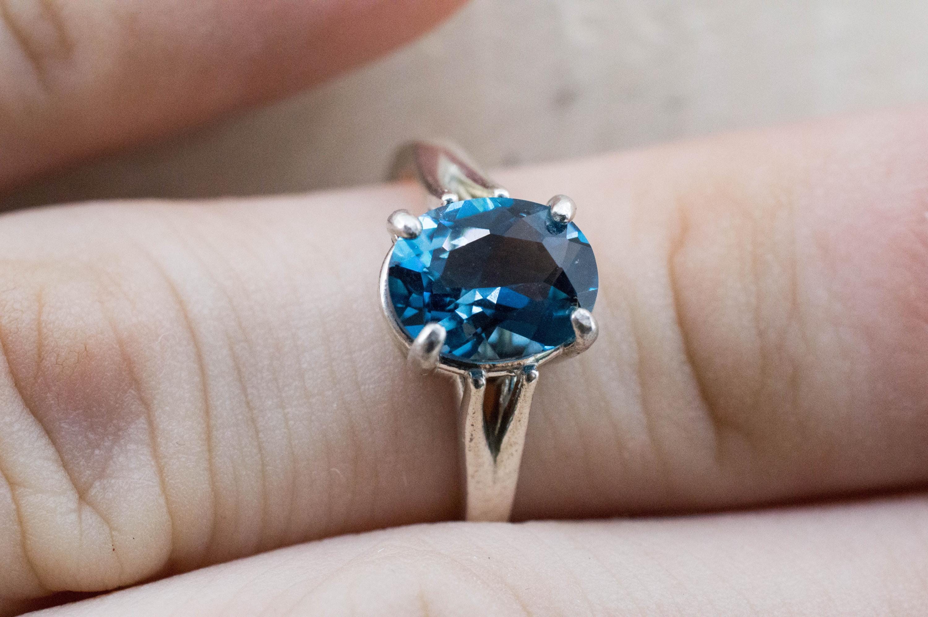 London Blue Topaz Ring, Natural Brazil Topaz; 2.170cts - Mark Oliver Gems