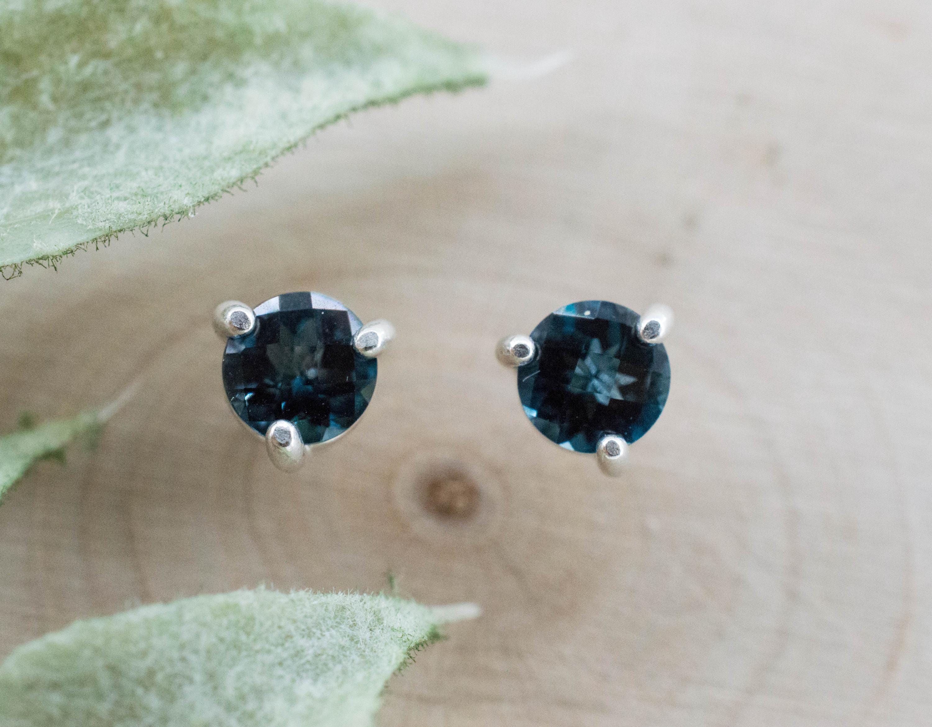 London Blue Topaz Earrings; Genuine Brazilian Topaz; 0.990cts - Mark Oliver Gems