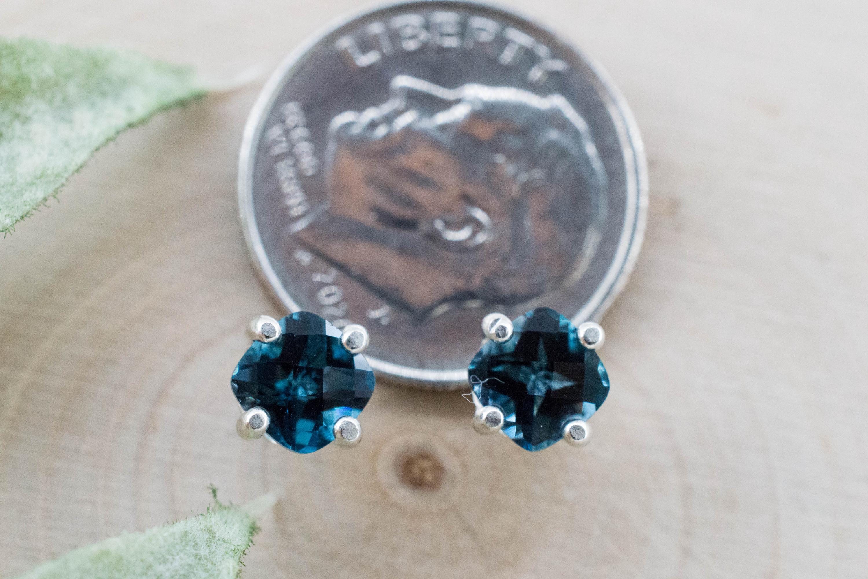 London Blue Topaz Earrings; Genuine Brazilian Topaz; 1.290cts - Mark Oliver Gems