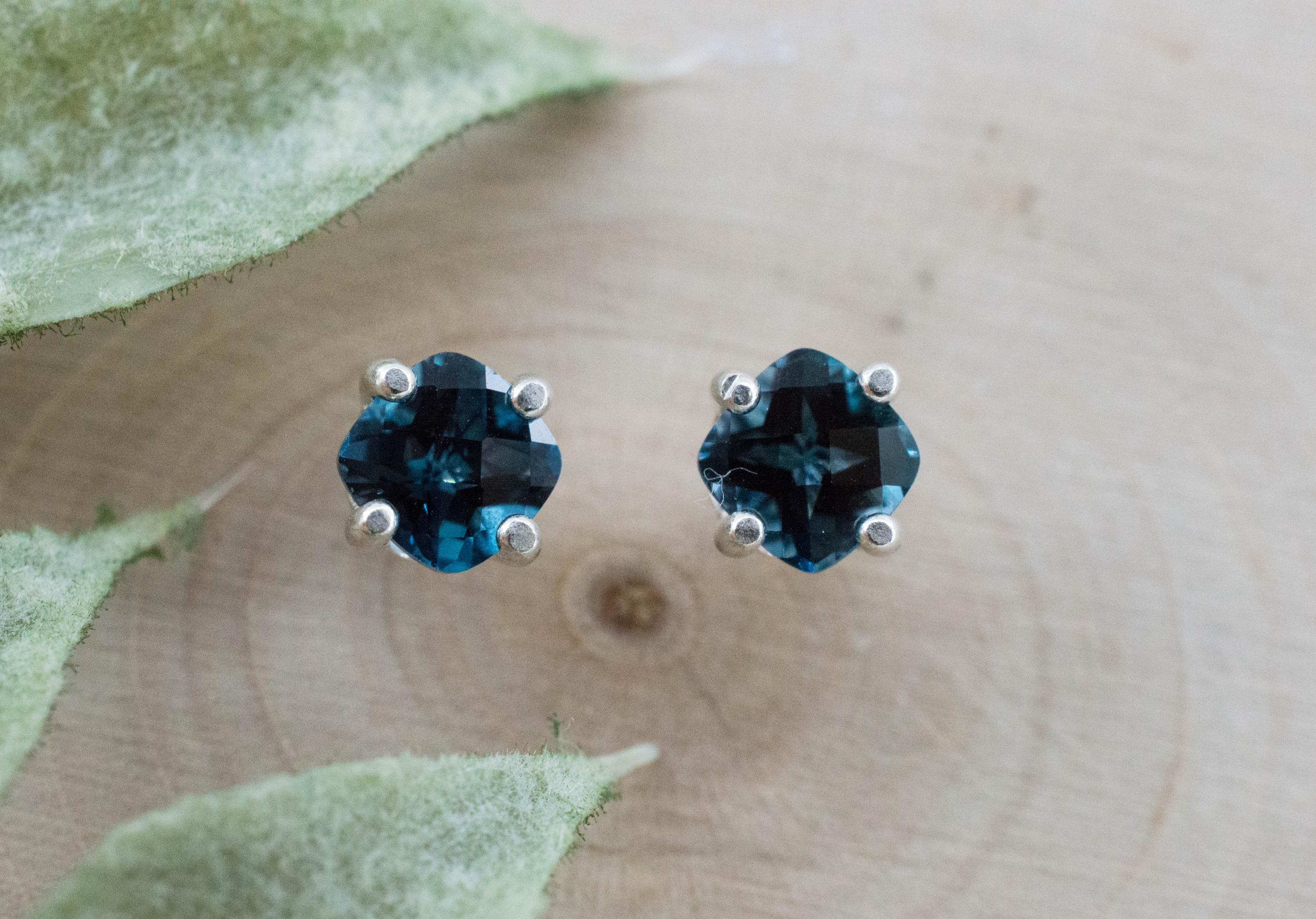 London Blue Topaz Earrings; Genuine Brazilian Topaz; 1.290cts - Mark Oliver Gems