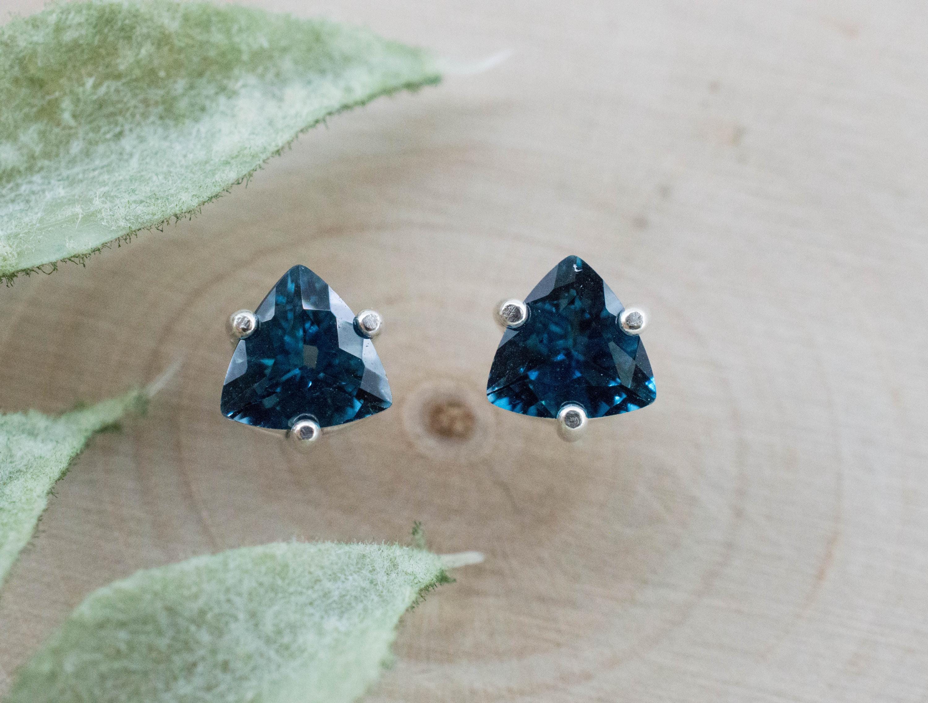 London Blue Topaz Earrings; Genuine Brazilian Topaz; 1.630cts - Mark Oliver Gems