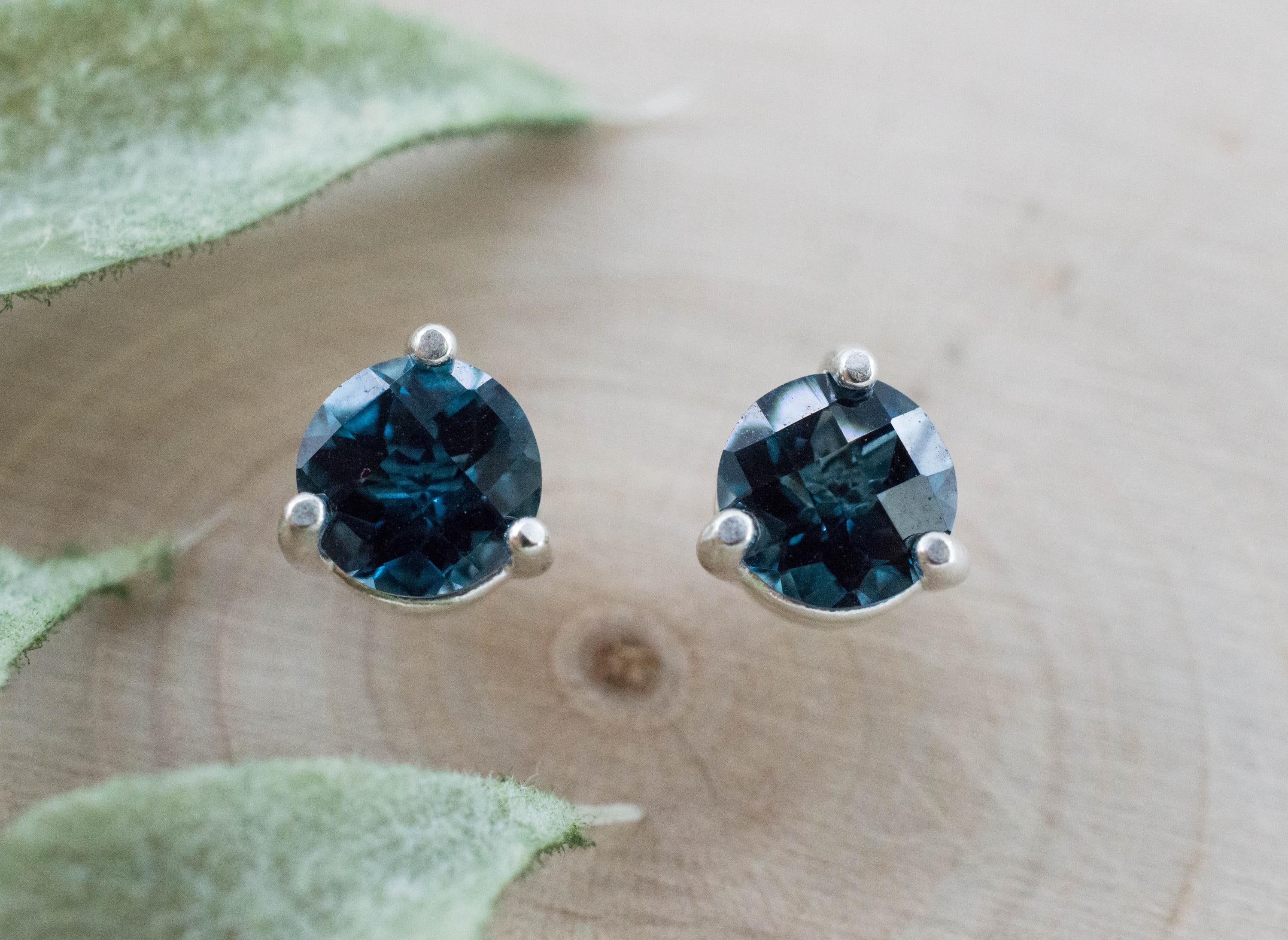 London Blue Topaz Earrings; Genuine Brazilian Topaz; 1.685cts - Mark Oliver Gems