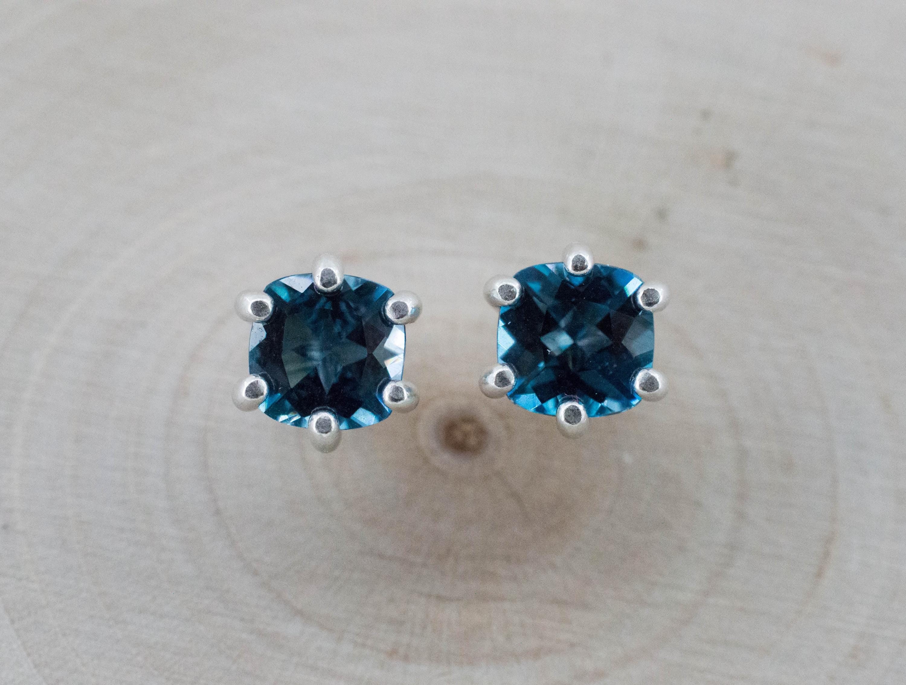 London Blue Topaz Earrings; Genuine Brazilian Topaz; 2.035cts - Mark Oliver Gems