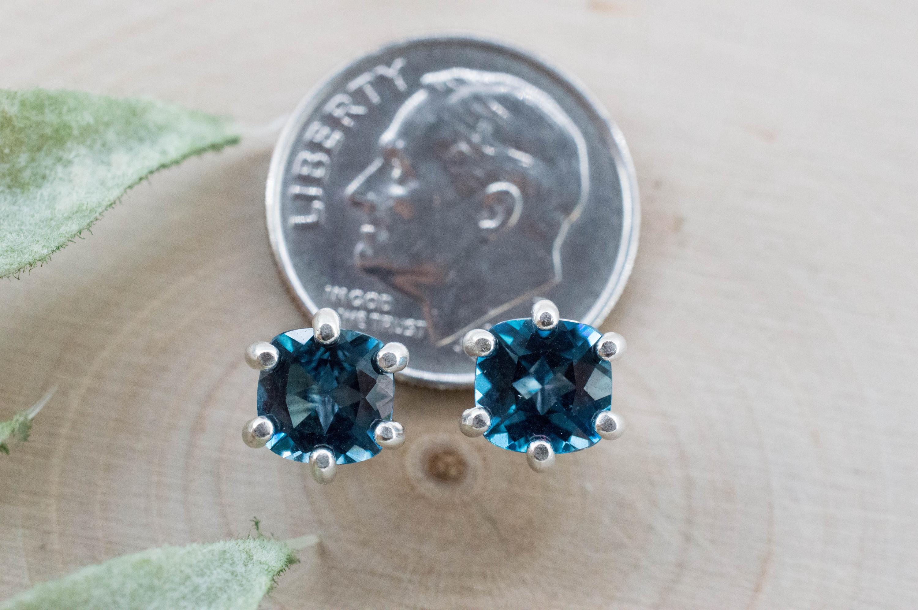 London Blue Topaz Earrings; Genuine Brazilian Topaz; 2.035cts - Mark Oliver Gems