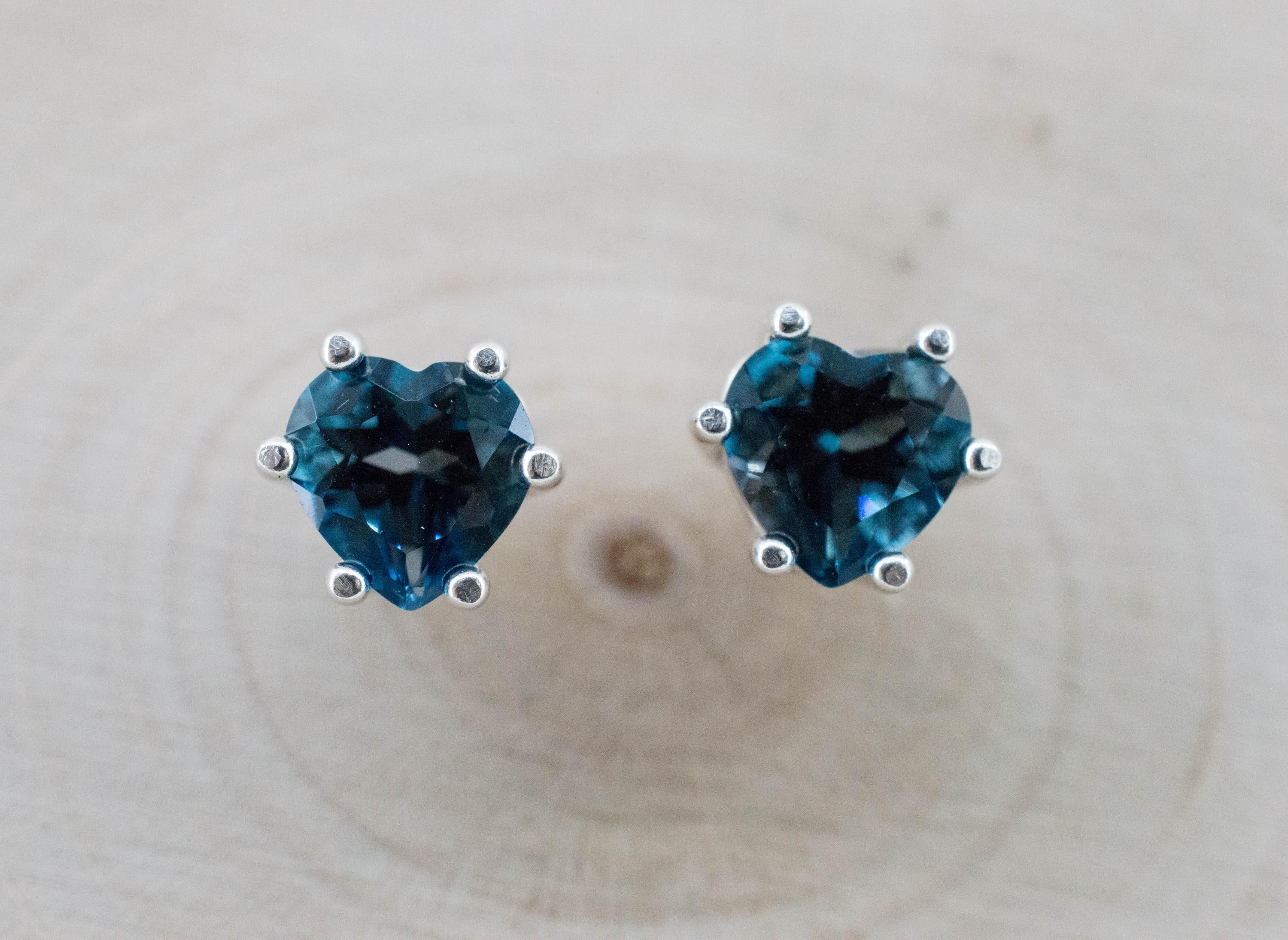 London Blue Topaz Earrings; Genuine Brazilian Topaz; 1.950cts - Mark Oliver Gems
