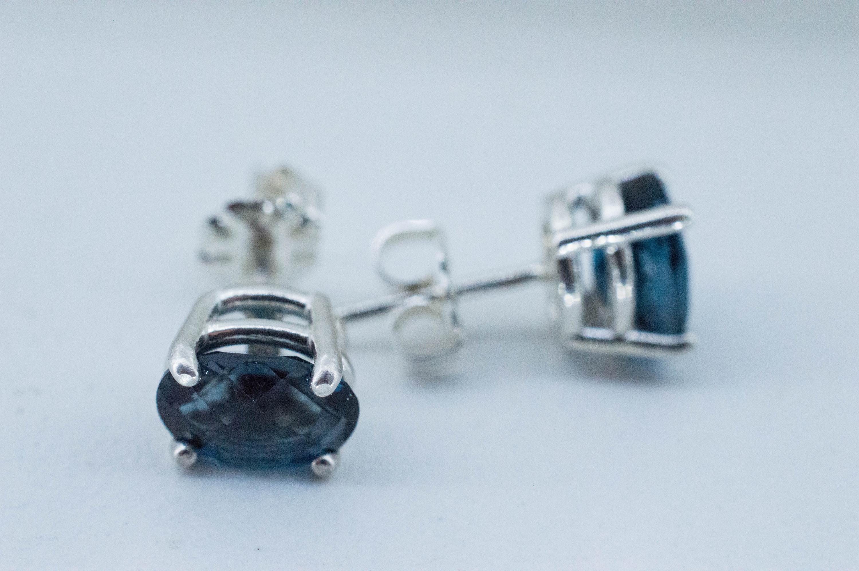 London Blue Topaz Earrings; Genuine Brazilian Topaz; 2.945cts - Mark Oliver Gems
