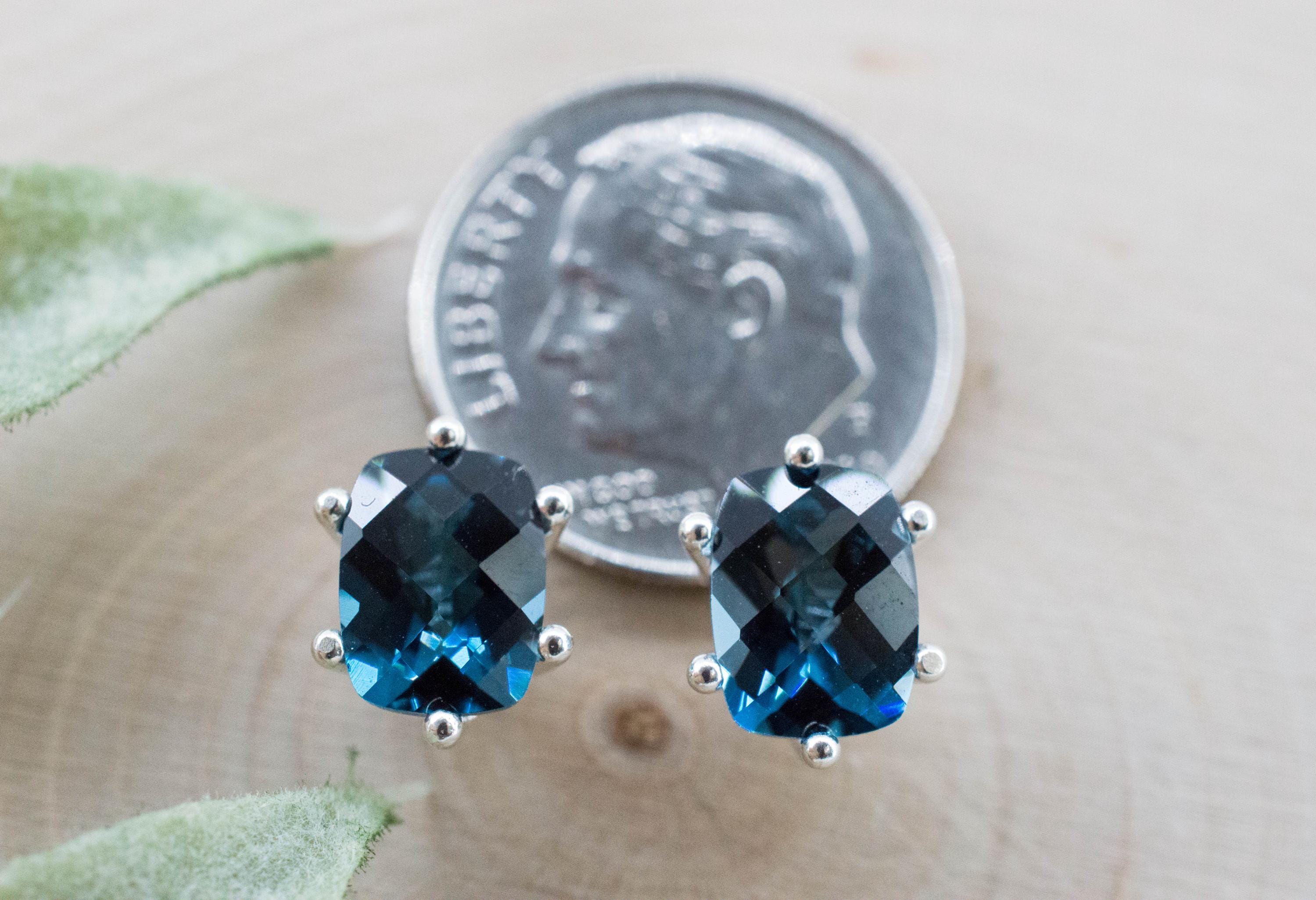 London Blue Topaz Earrings; Genuine Brazilian Topaz; 3.310cts - Mark Oliver Gems