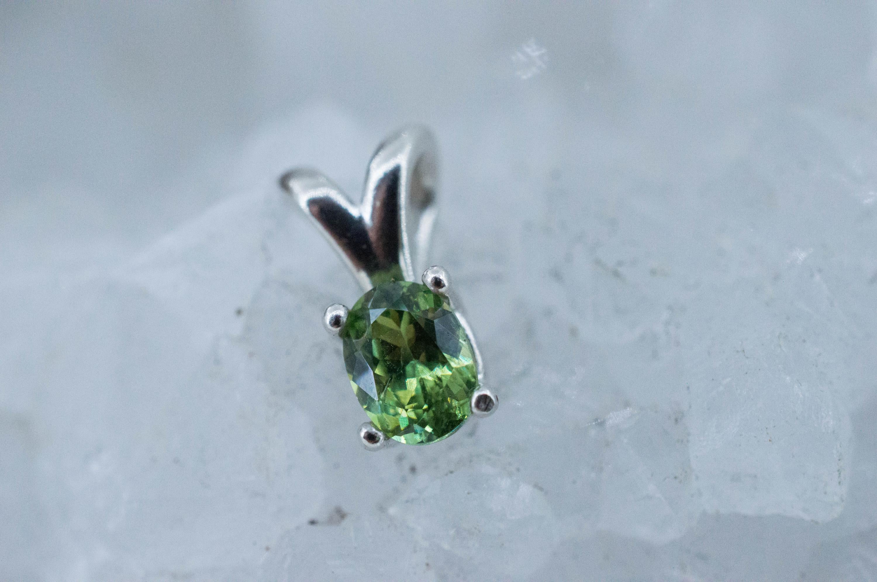 Demantoid Garnet Pendant; Natural Untreated Namibian Demantoid; 0.540cts - Mark Oliver Gems