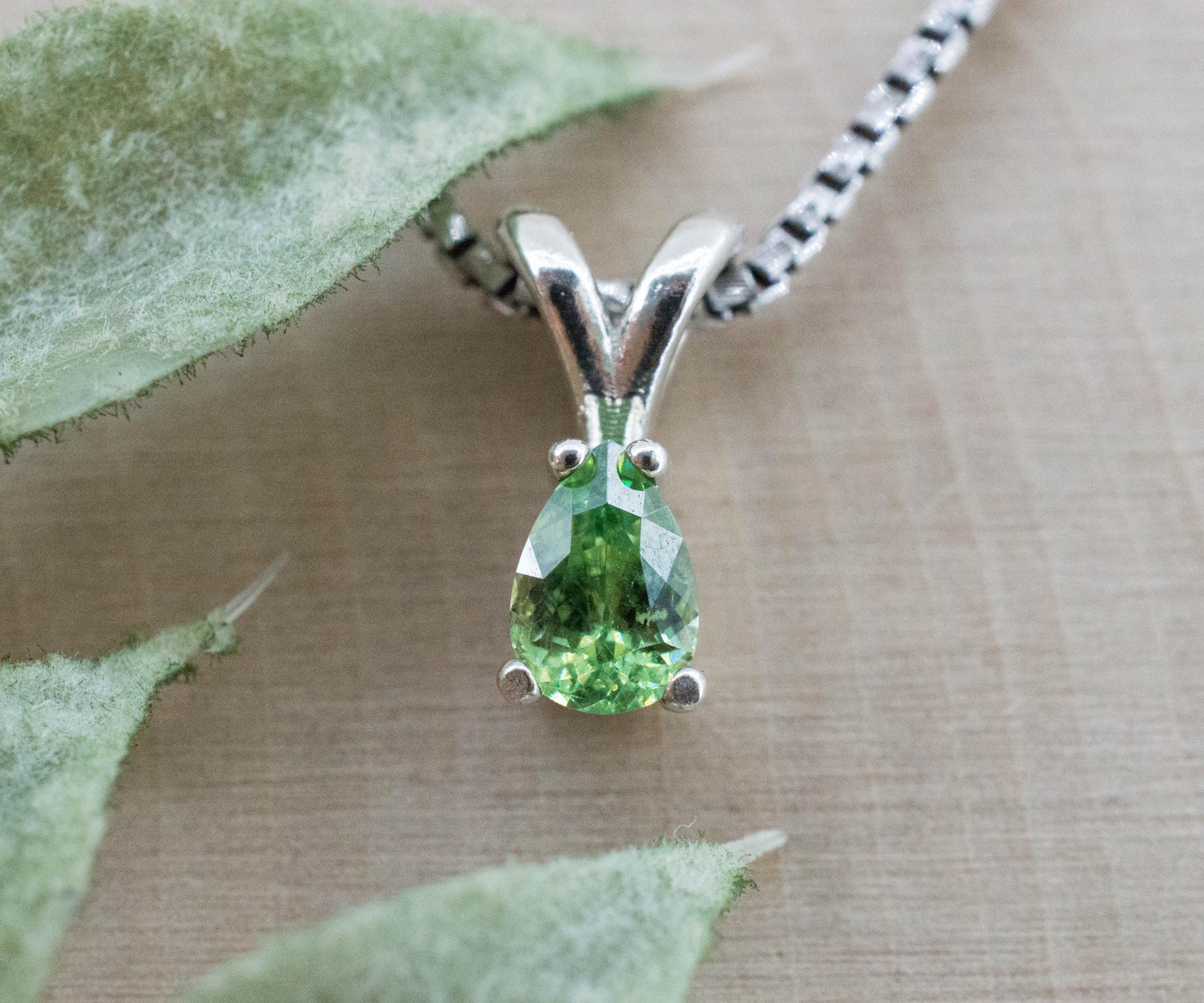 Demantoid Garnet Pendant; Natural Untreated Madagascar Demantoid; 0.615cts - Mark Oliver Gems