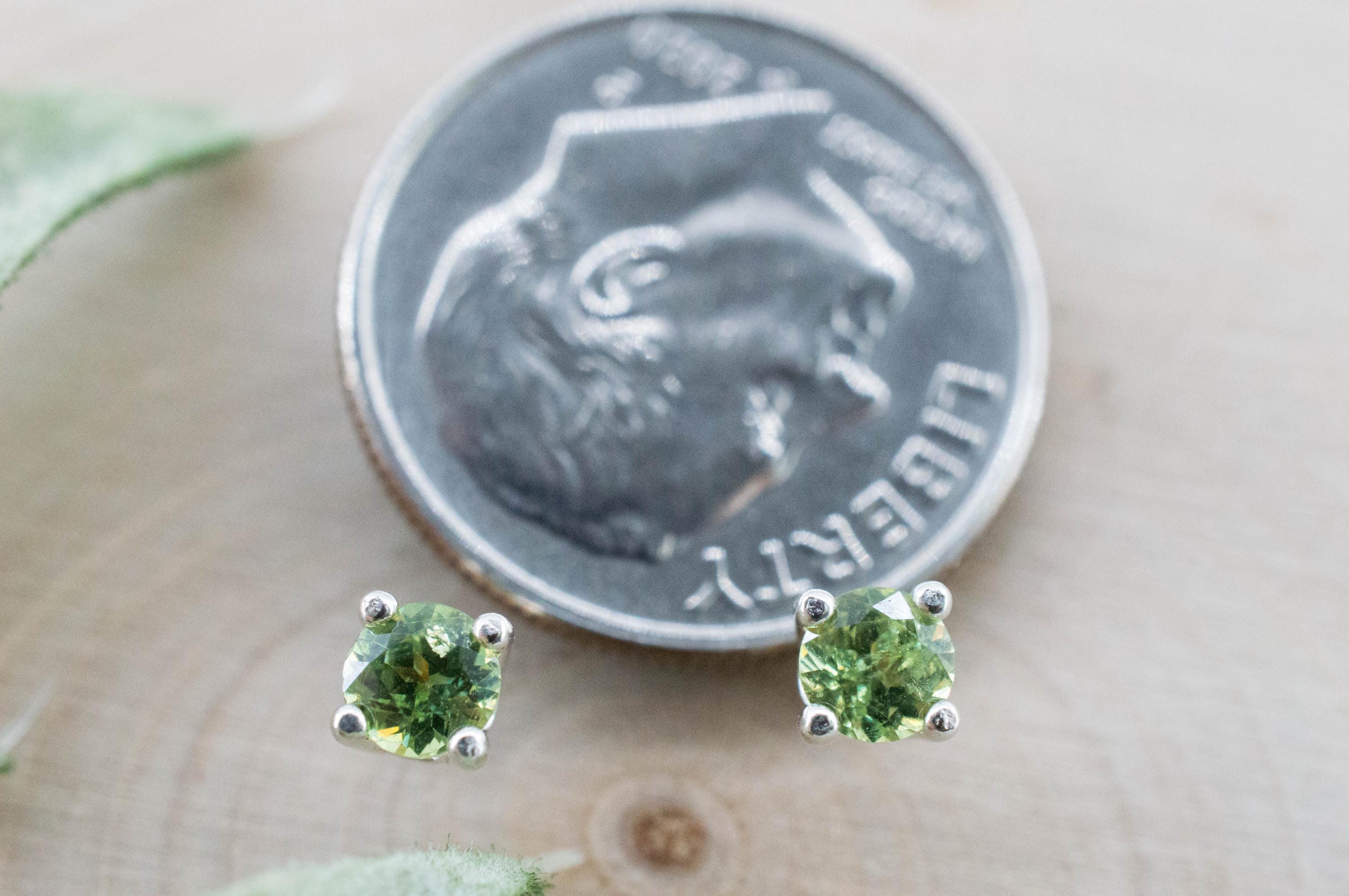 Demantoid Garnet Earrings; Natural Untreated Madagascar Demantoid; 0.485cts - Mark Oliver Gems