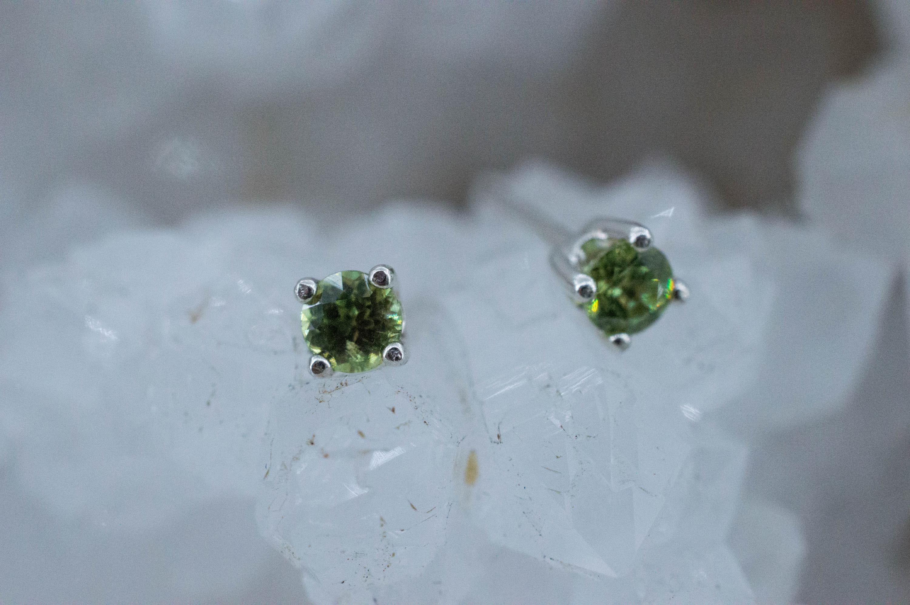 Demantoid Garnet Earrings; Natural Untreated Madagascar Demantoid; 0.485cts - Mark Oliver Gems