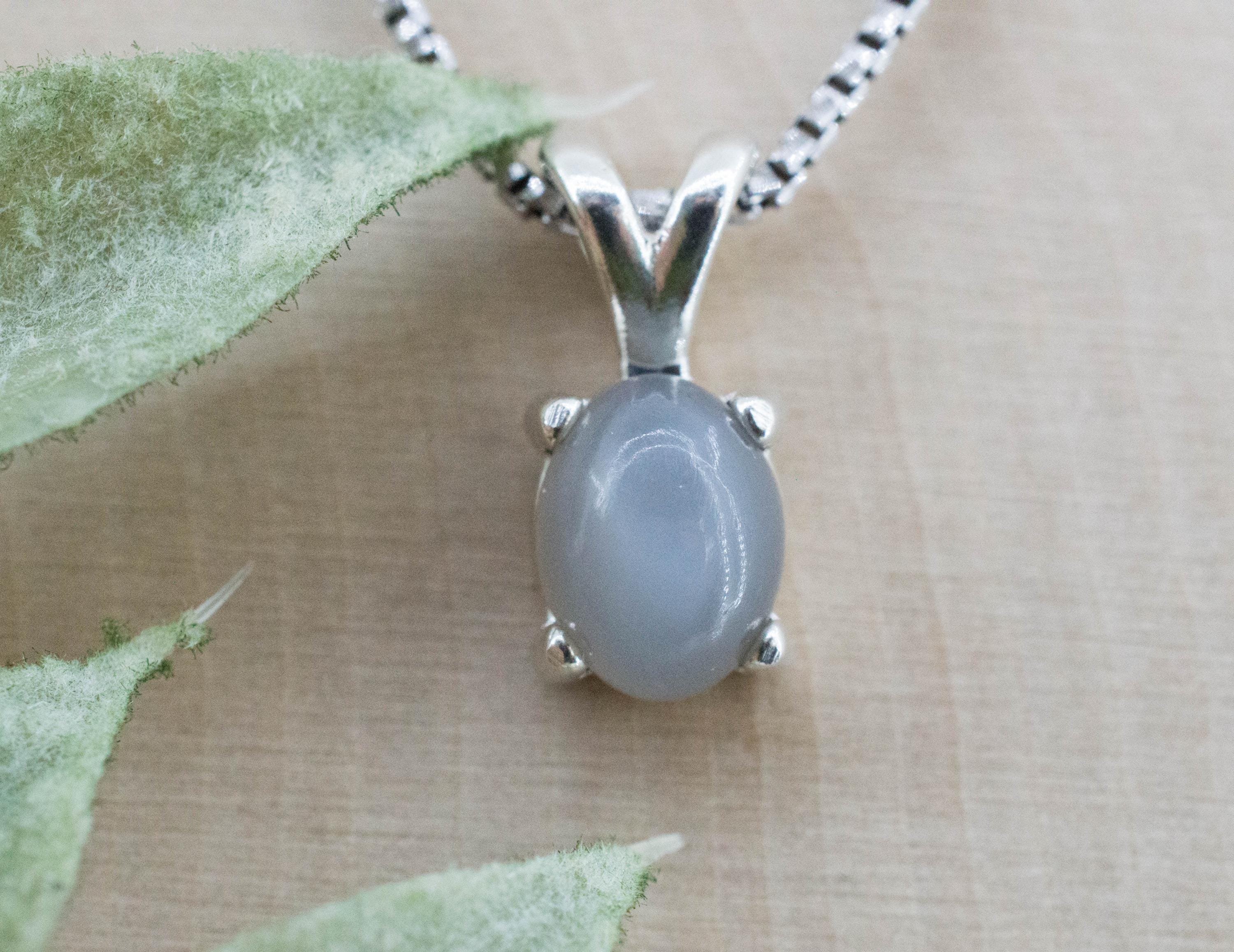 Gray Moonstone Pendant; Natural Untreated India Moonstone; 2.005cts - Mark Oliver Gems