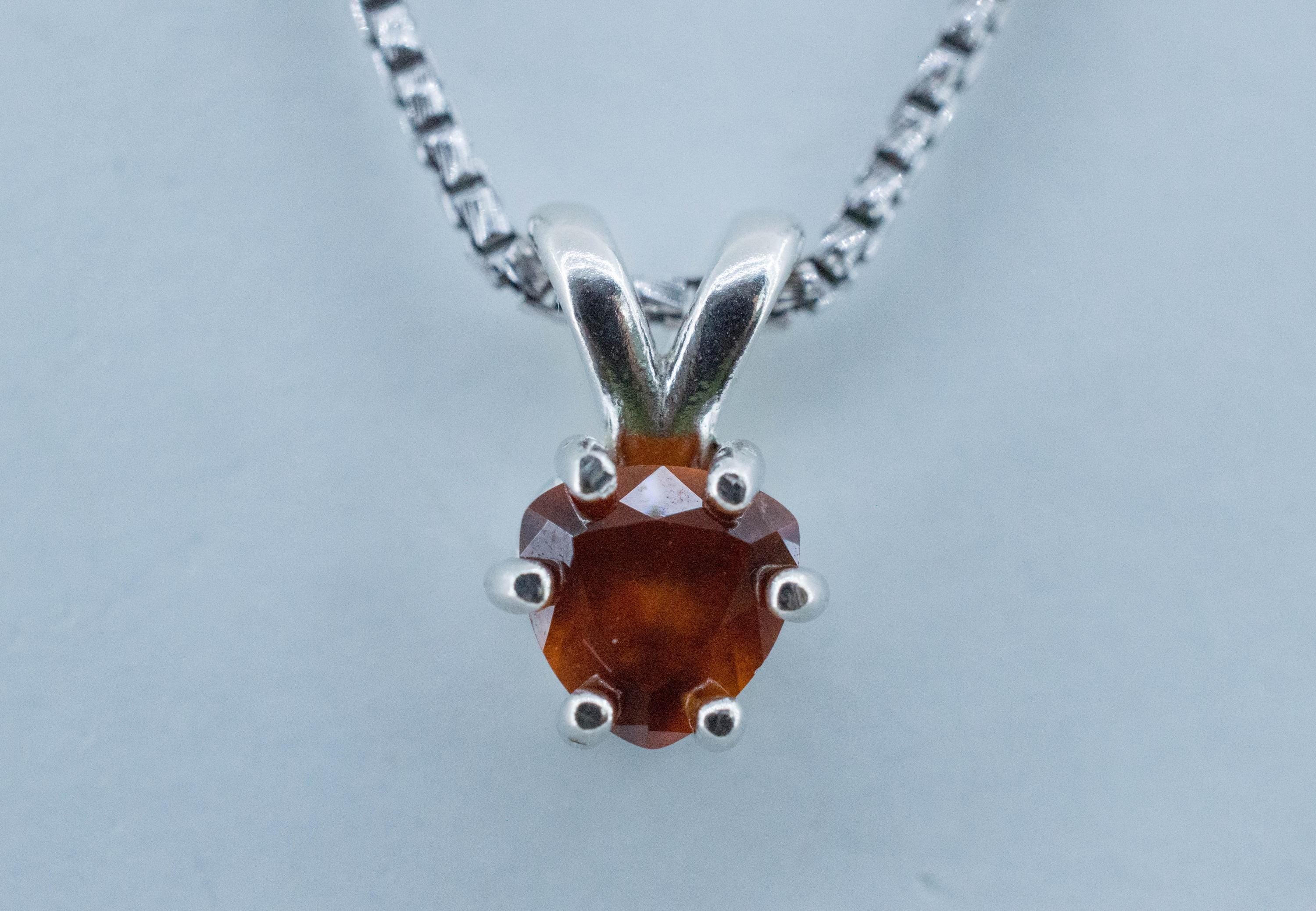 Hessonite Garnet Pendant; Natural Untreated South Africa Garnet; 0.815cts - Mark Oliver Gems