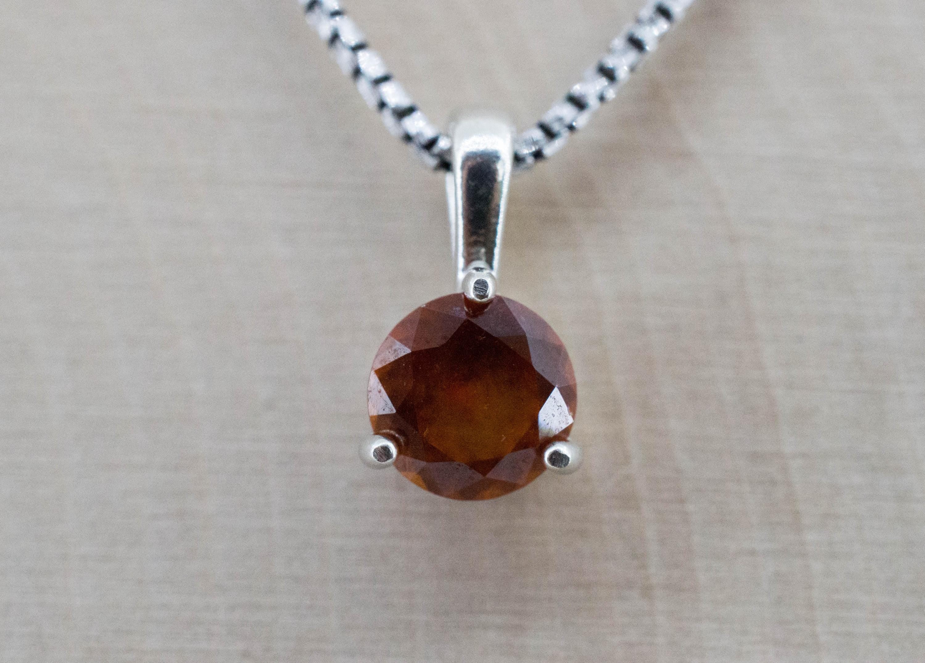 Hessonite Garnet Pendant; Natural Untreated South Africa Garnet; 1.415cts - Mark Oliver Gems