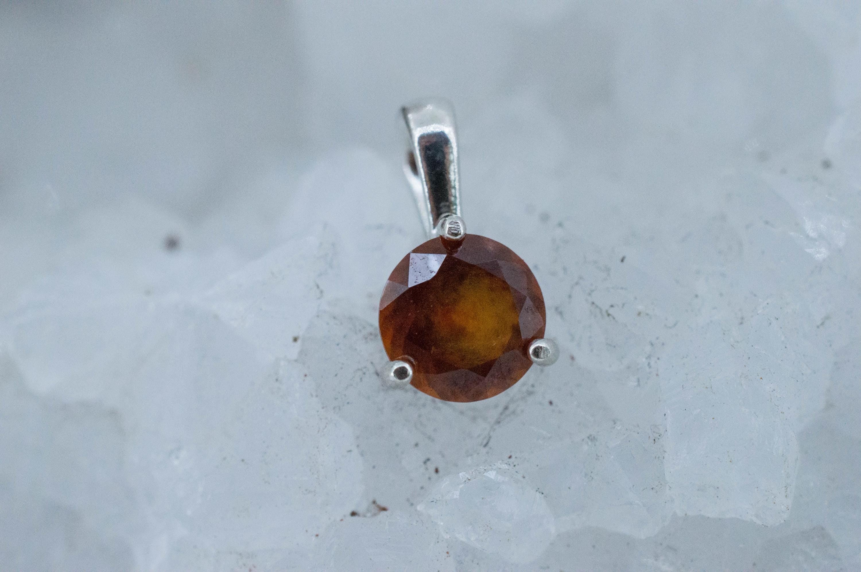 Hessonite Garnet Pendant; Natural Untreated South Africa Garnet; 1.415cts - Mark Oliver Gems