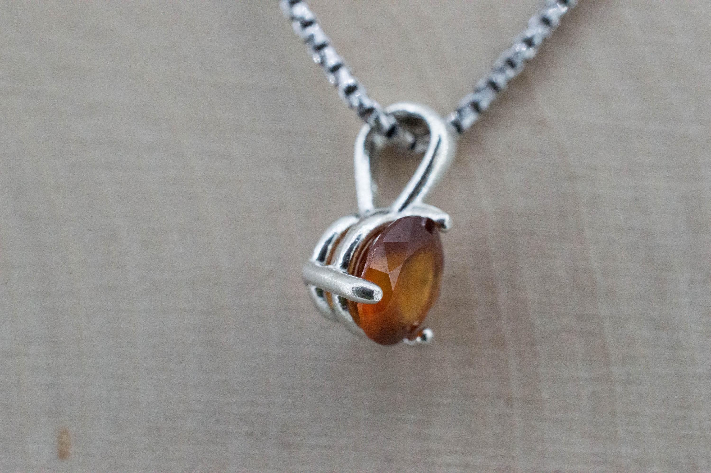 Hessonite Garnet Pendant; Natural Untreated South Africa Garnet; 1.415cts - Mark Oliver Gems