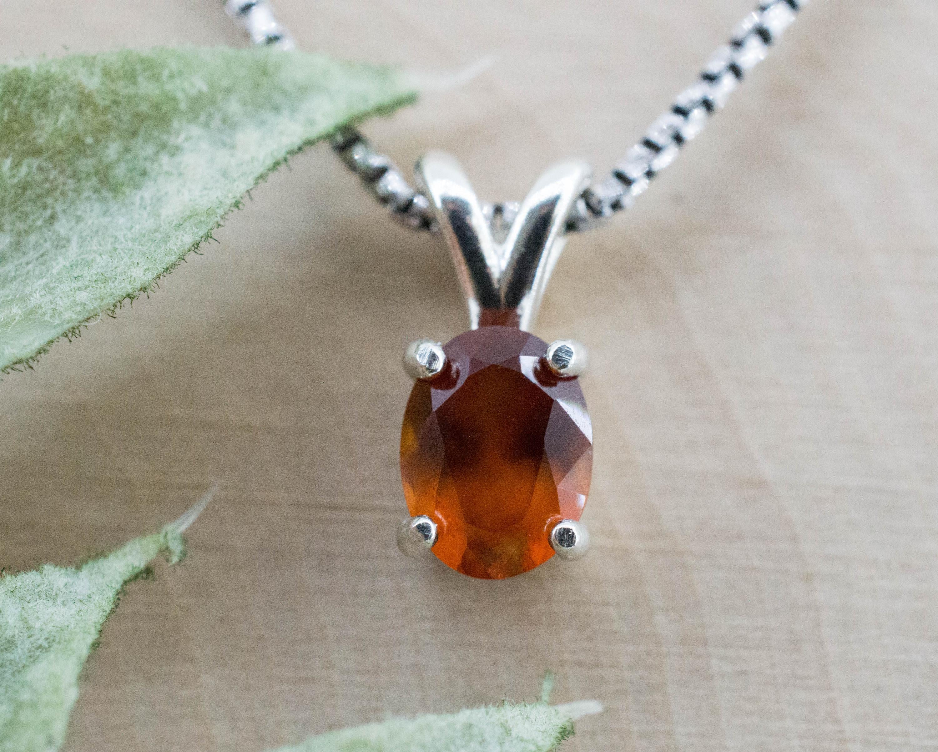 Hessonite Garnet Pendant; Natural Untreated South Africa Garnet; 1.440cts - Mark Oliver Gems