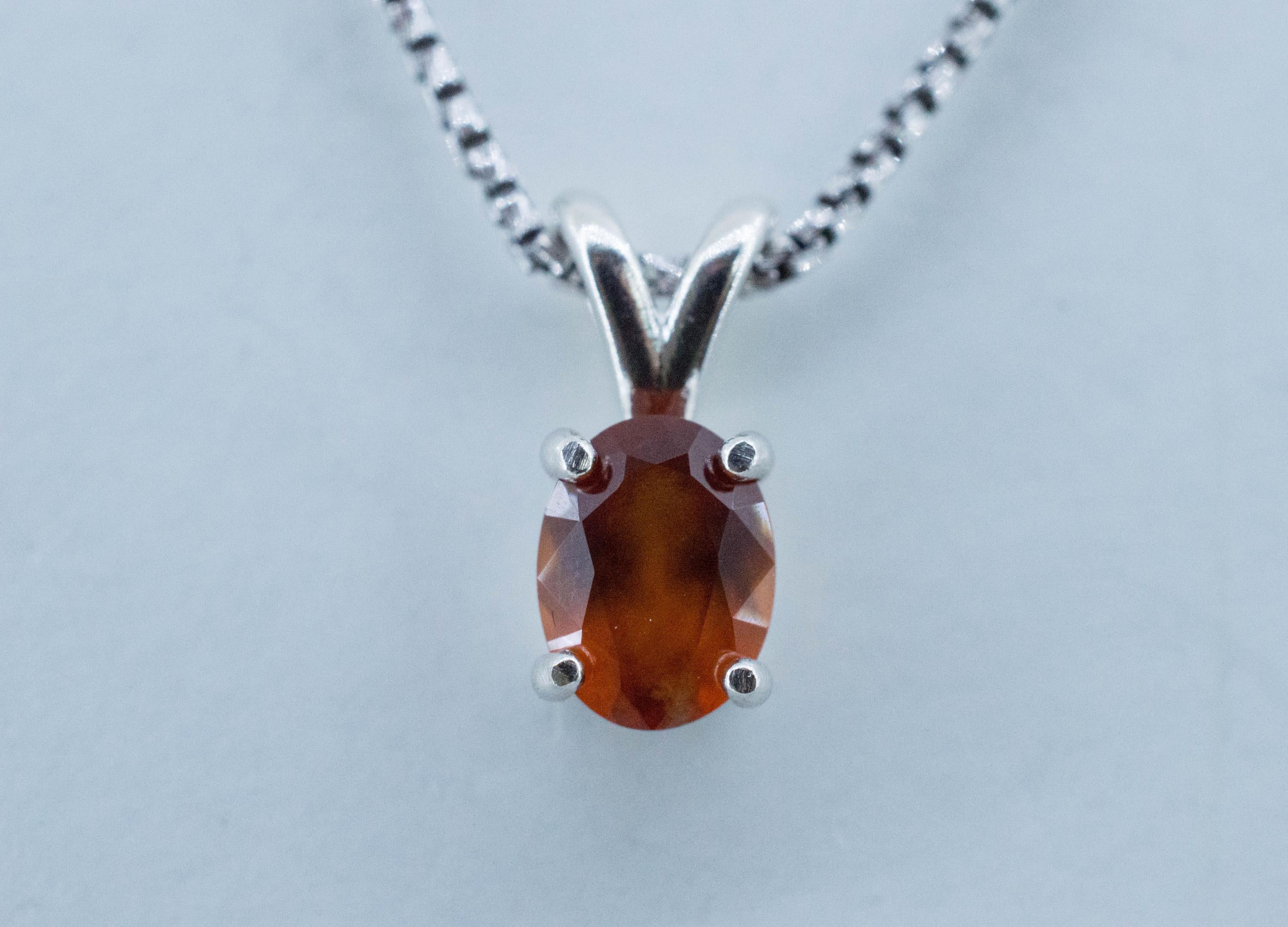 Hessonite Garnet Pendant; Natural Untreated South Africa Garnet; 1.440cts - Mark Oliver Gems
