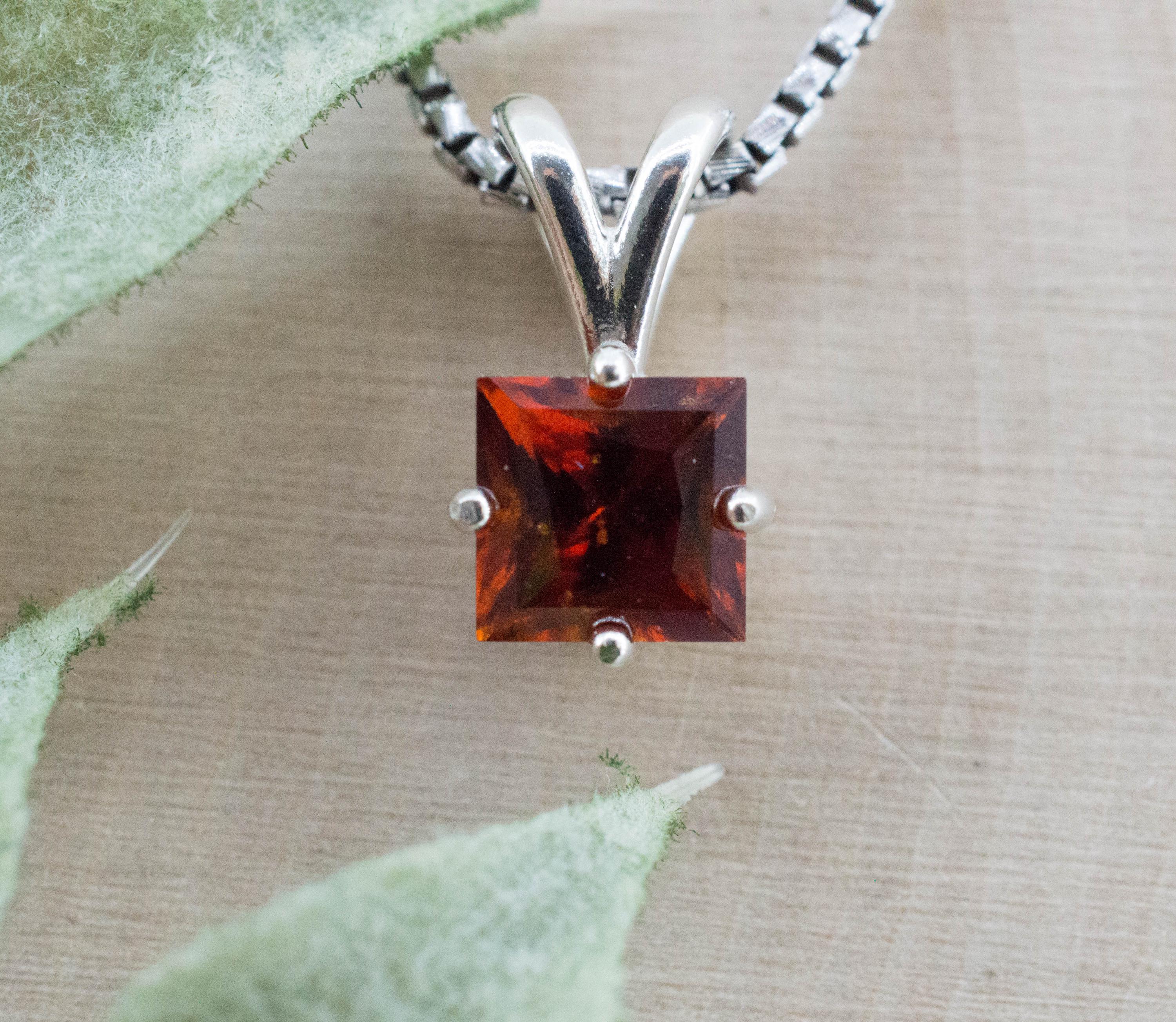 Hessonite Garnet Pendant; Natural Untreated Sri Lanka Garnet; 1.360cts - Mark Oliver Gems