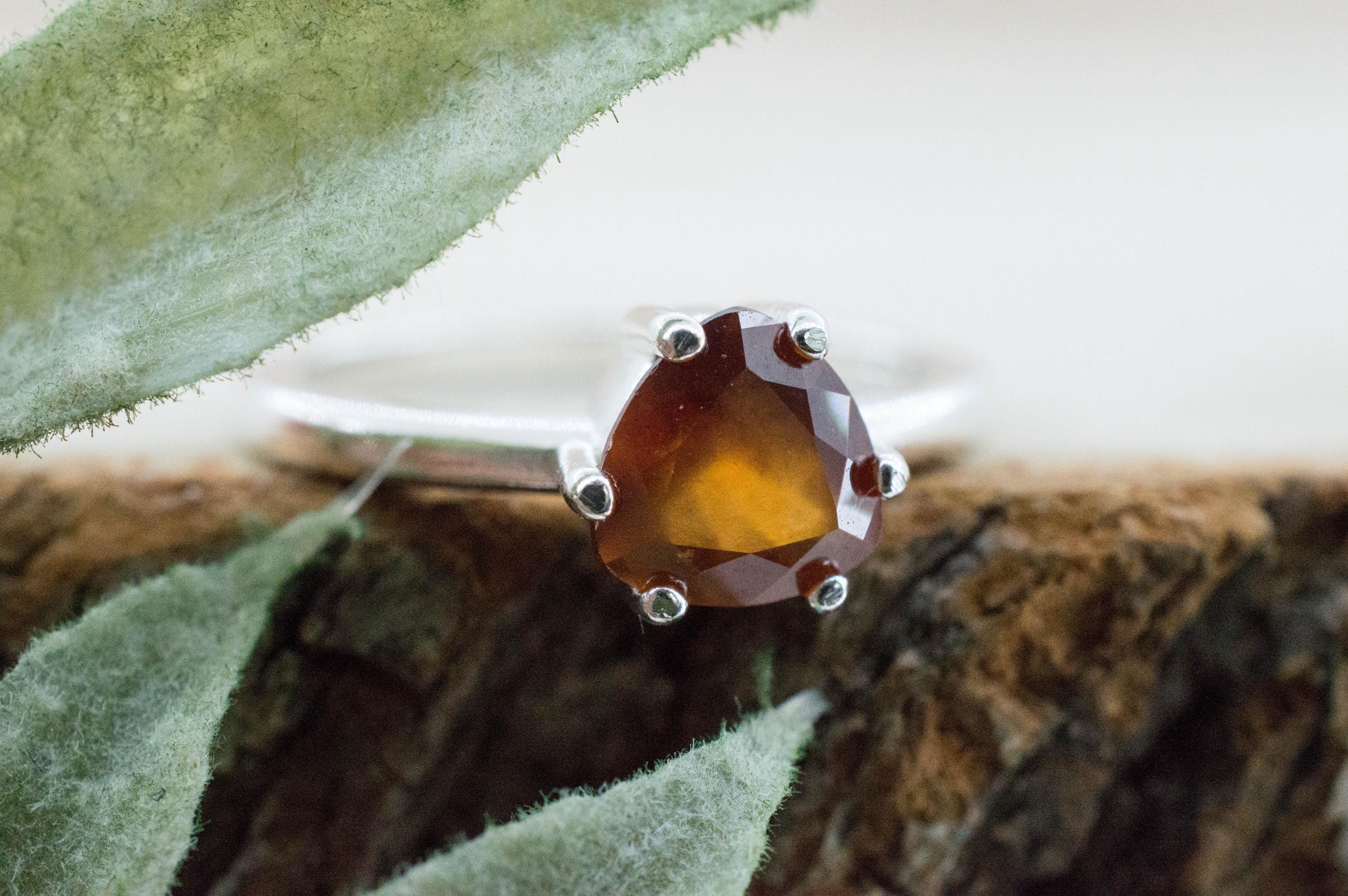 Hessonite Garnet Ring; Genuine Untreated South Africa Garnet; 1.385cts - Mark Oliver Gems