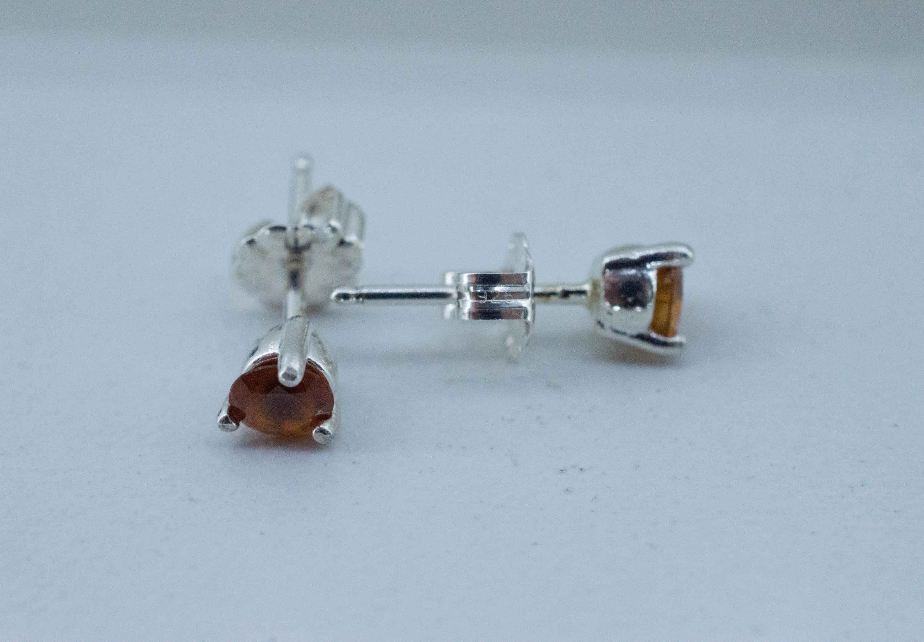Hessonite Garnet Earrings; Natural Untreated South Africa Garnet; 0.565cts - Mark Oliver Gems