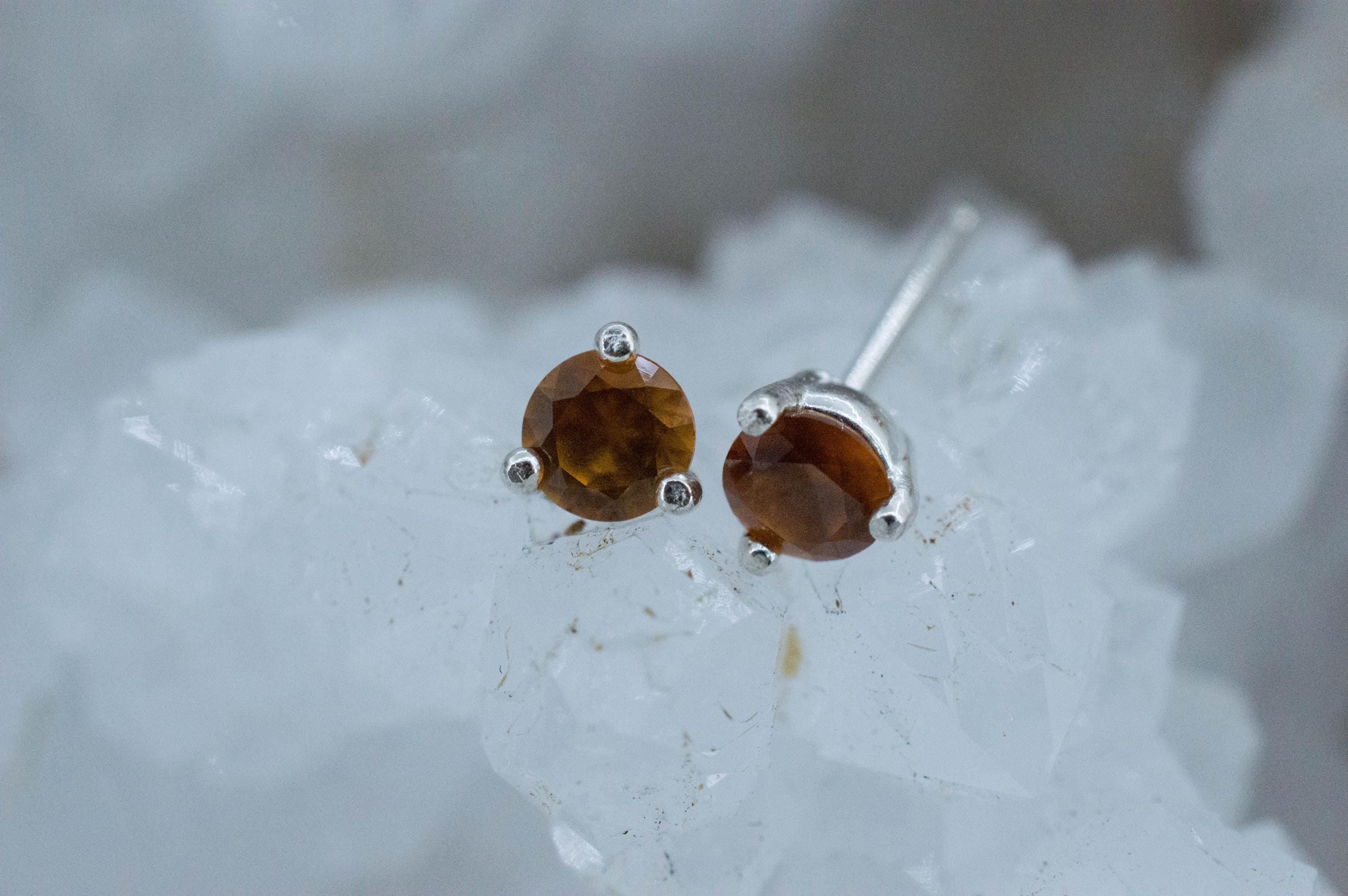 Hessonite Garnet Earrings; Natural Untreated South Africa Garnet; 0.565cts - Mark Oliver Gems