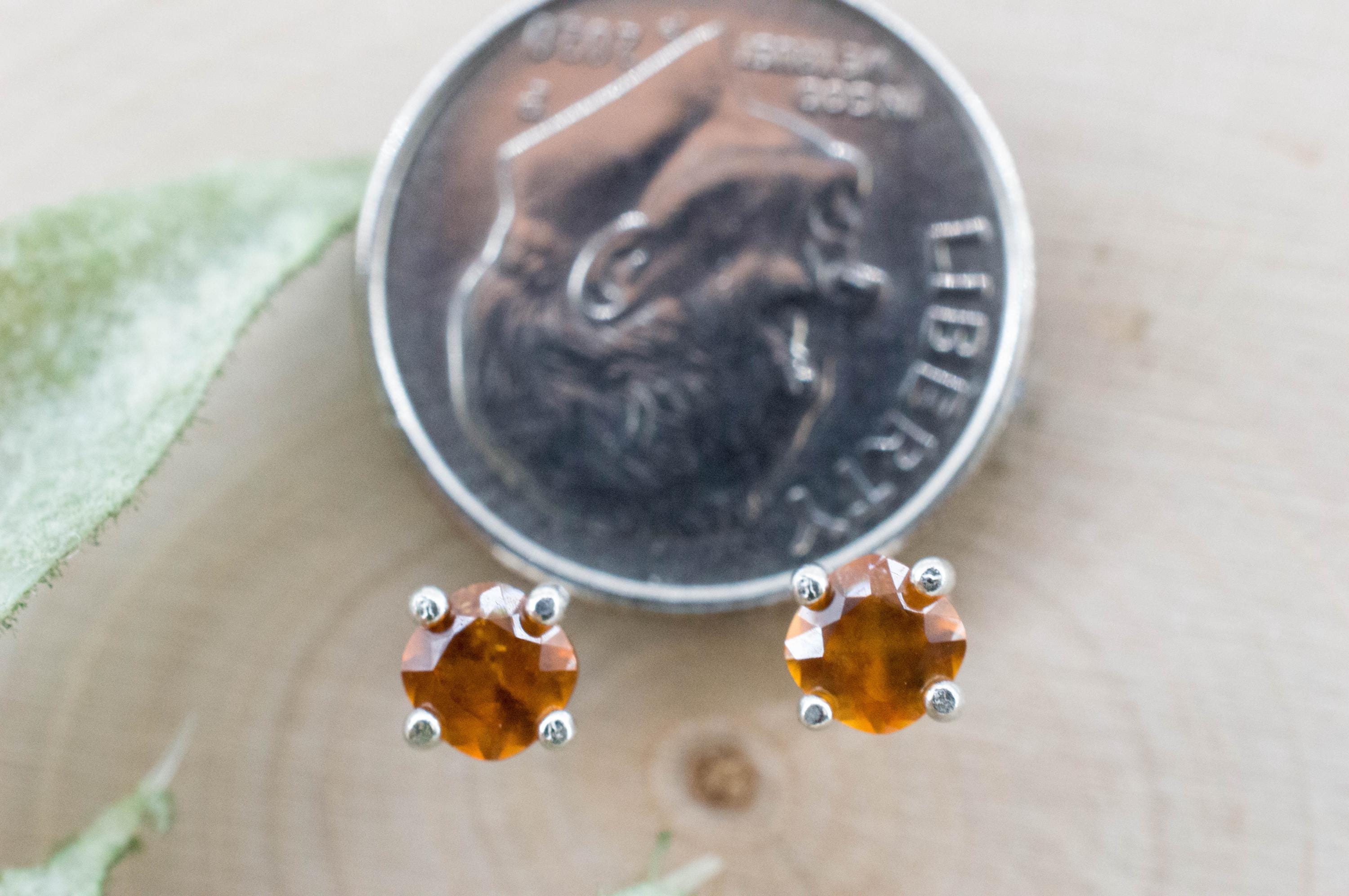 Hessonite Garnet Earrings; Natural Untreated South Africa Garnet; 0.640cts - Mark Oliver Gems