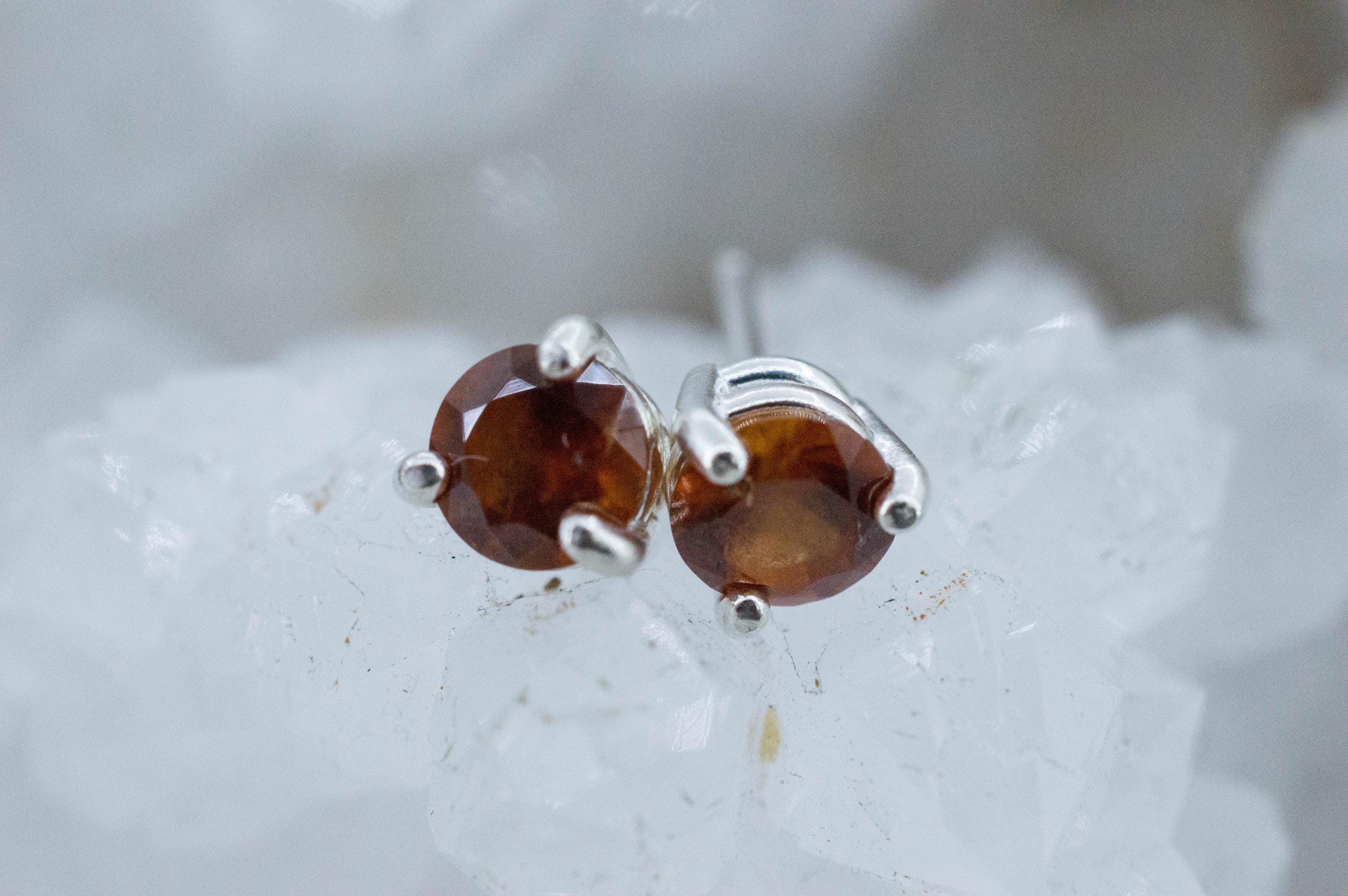 Hessonite Garnet Earrings; Natural Untreated South Africa Garnet; 0.990cts - Mark Oliver Gems