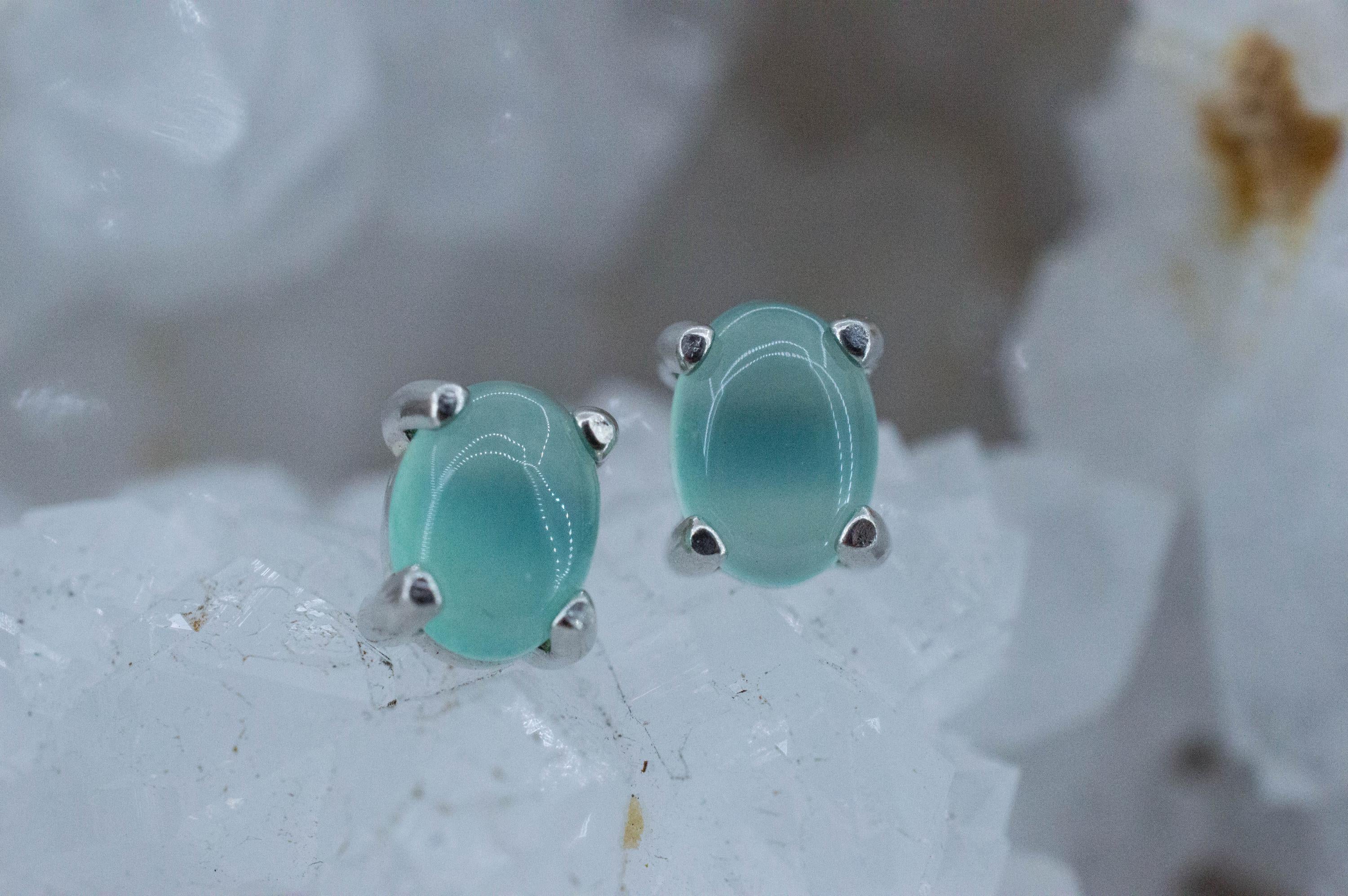 Aquaprase Earrings; Natural Untreated African Aquaprase™; 1.330cts - Mark Oliver Gems