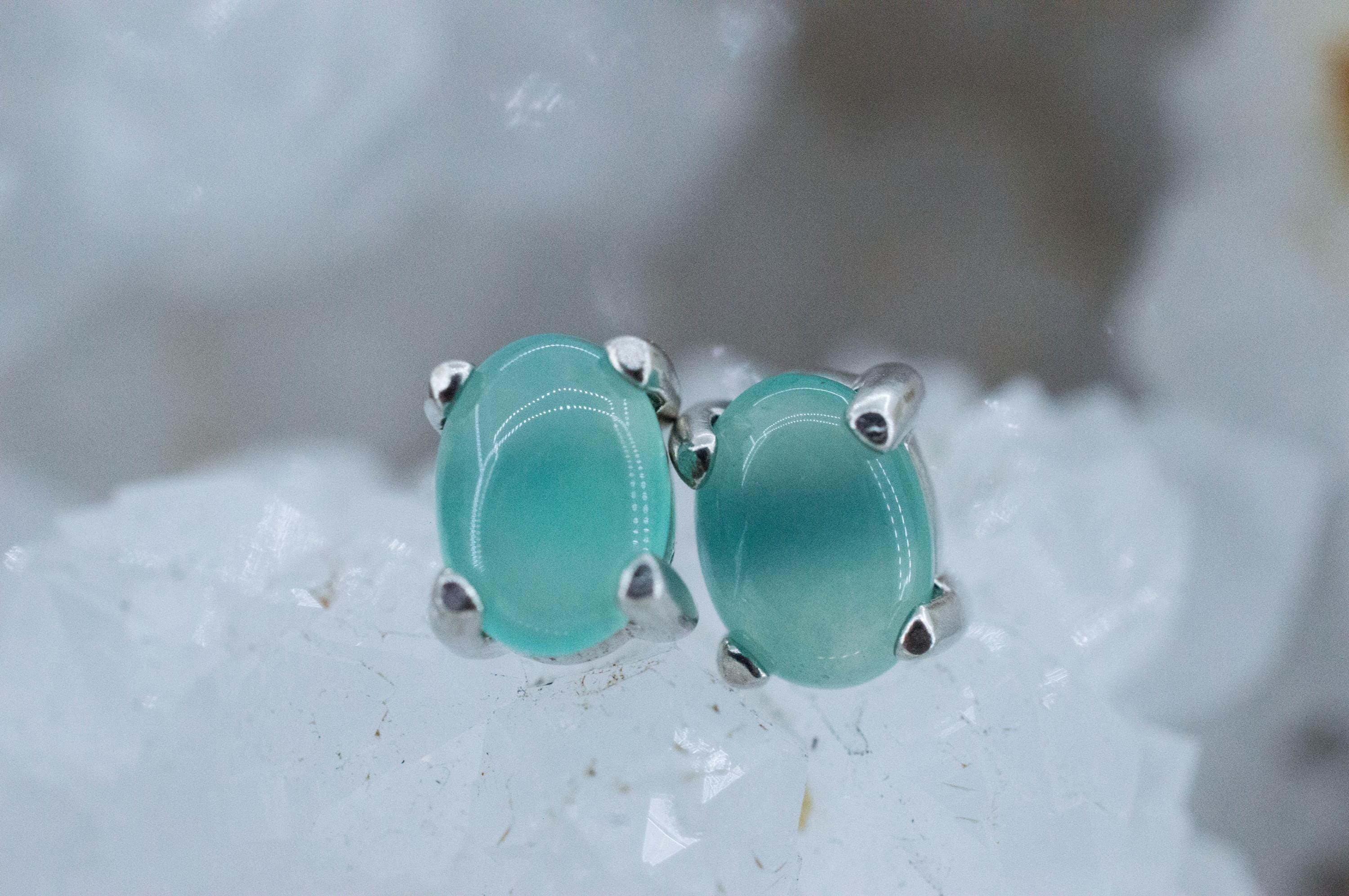 Aquaprase Earrings; Natural Untreated African Aquaprase™; 1.395cts - Mark Oliver Gems
