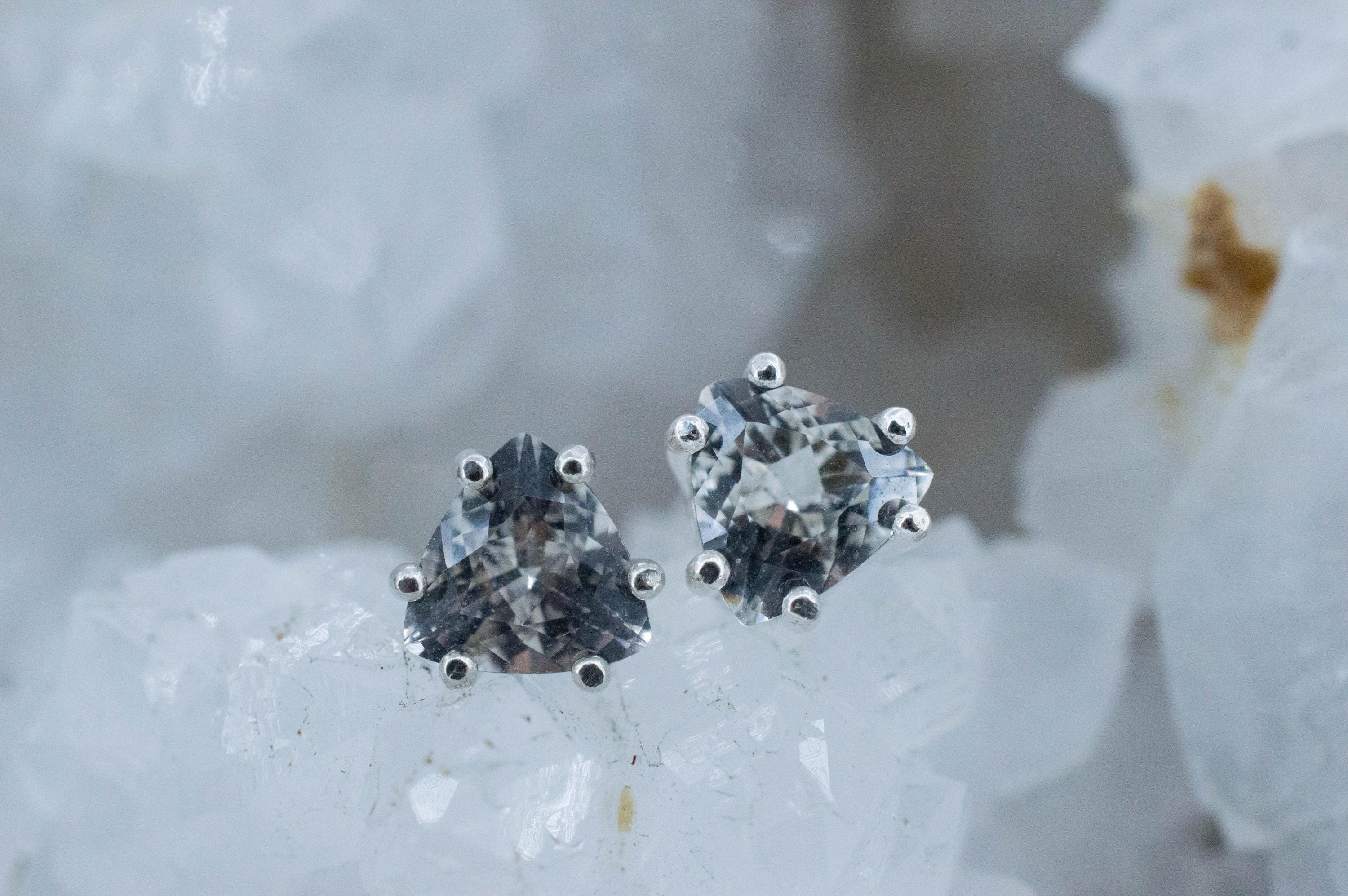 Quartz Earrings, Natural Untreated Tanzania Mondo Quartz; 1.890cts - Mark Oliver Gems