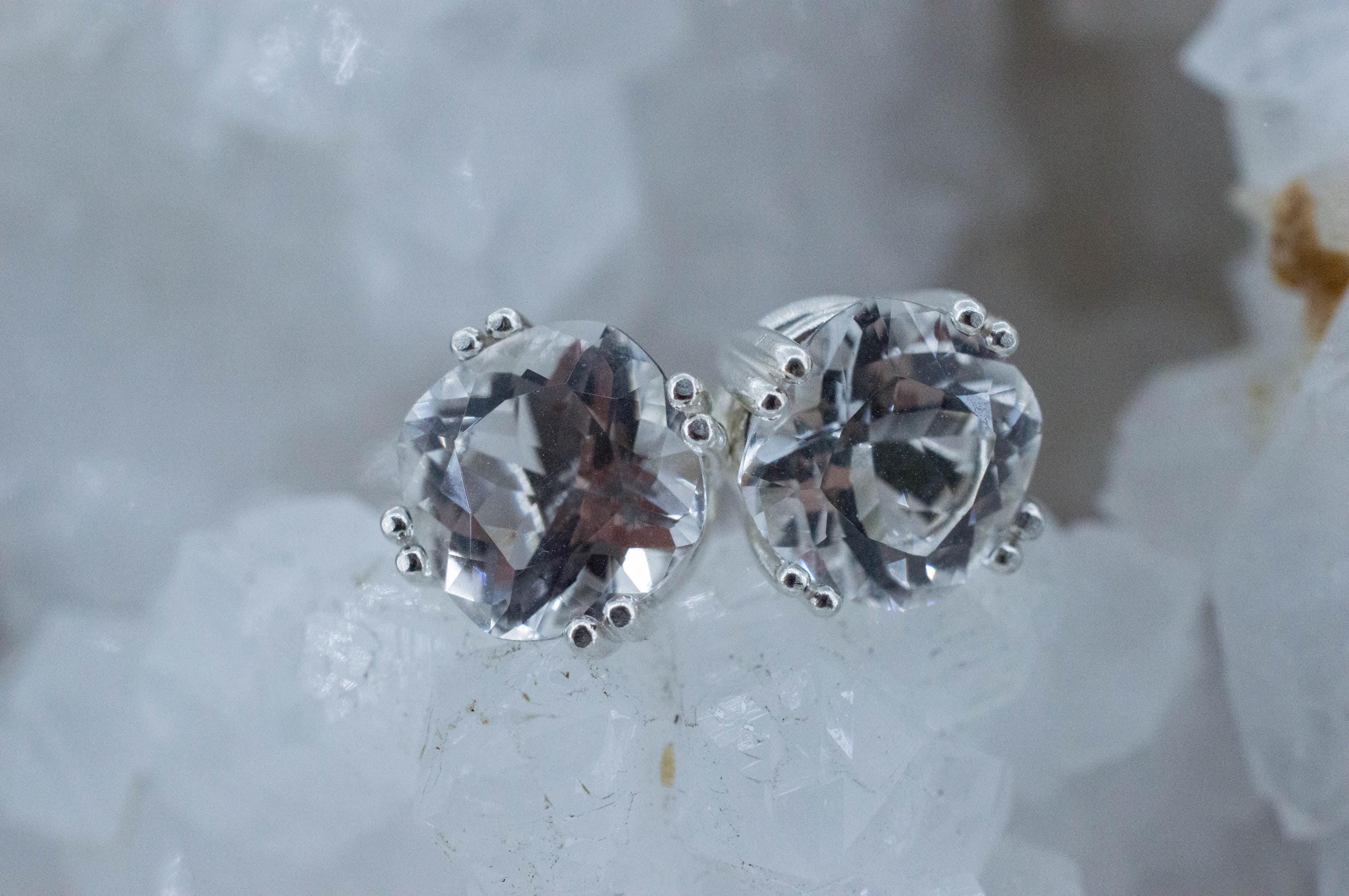 Quartz Earrings, Natural Untreated Tanzania Mondo Quartz; 4.945cts - Mark Oliver Gems
