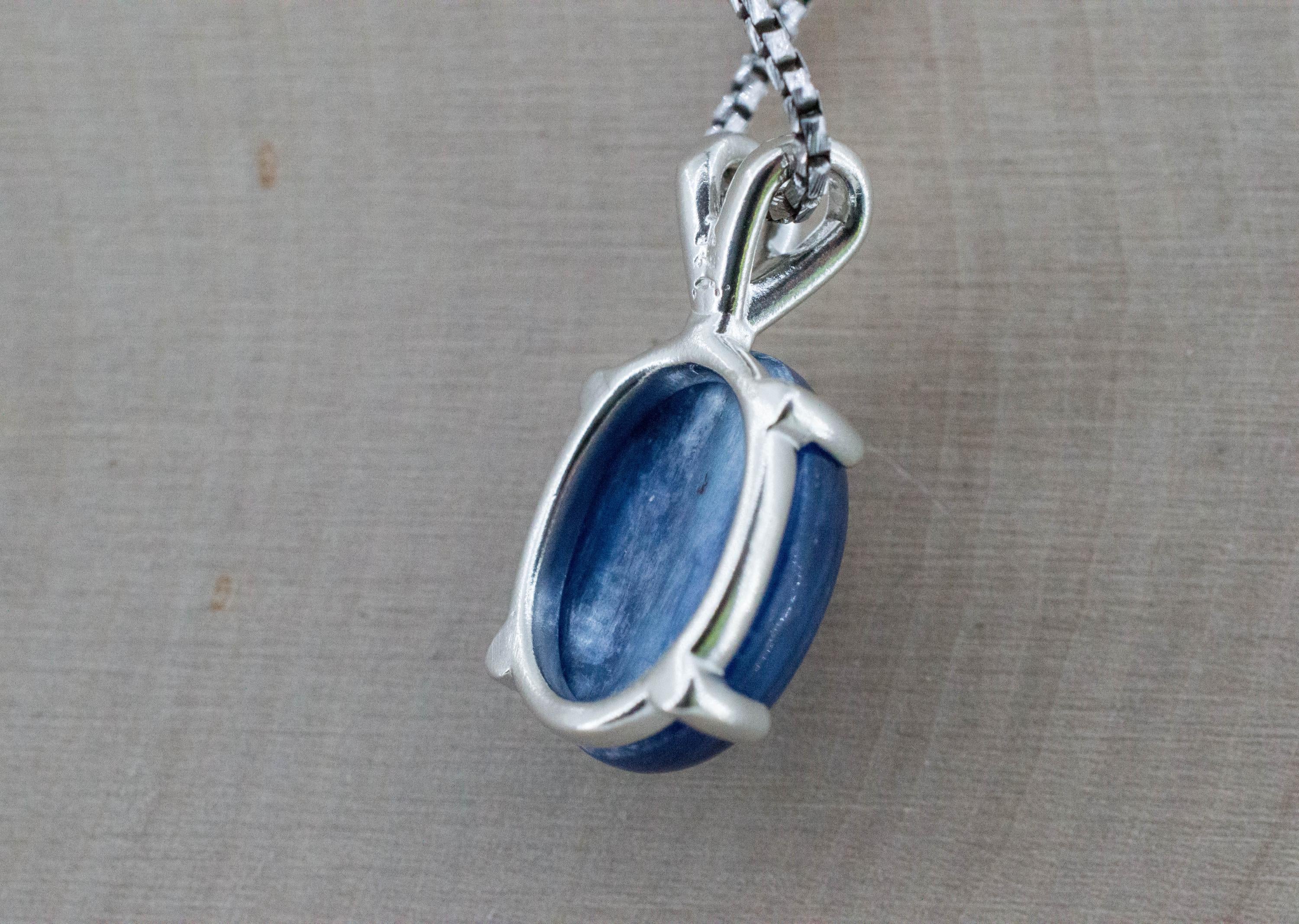 Kyanite Pendant; Natural Untreated Nepal Kyanite; 8.965cts - Mark Oliver Gems