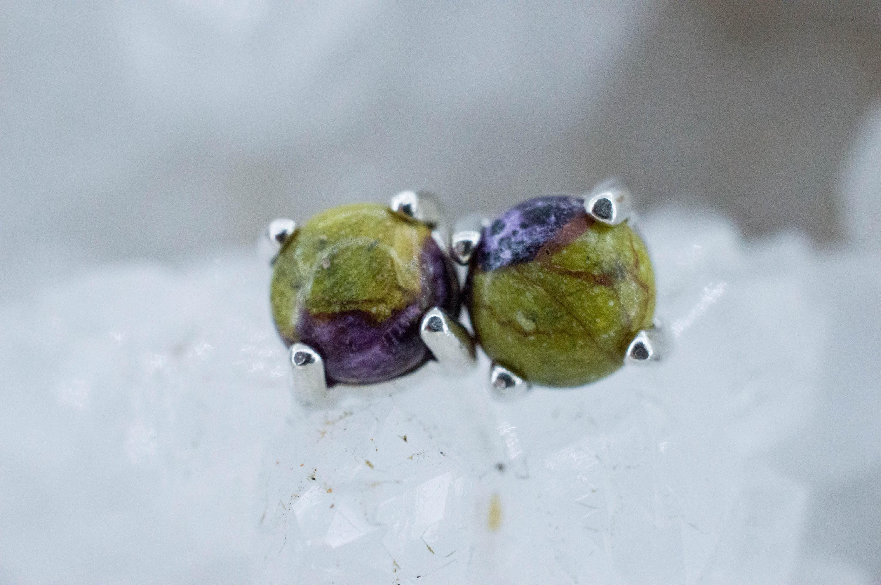 Stichtite Earrings; Genuine Untreated Australian Atlantisite 1.245cts - Mark Oliver Gems