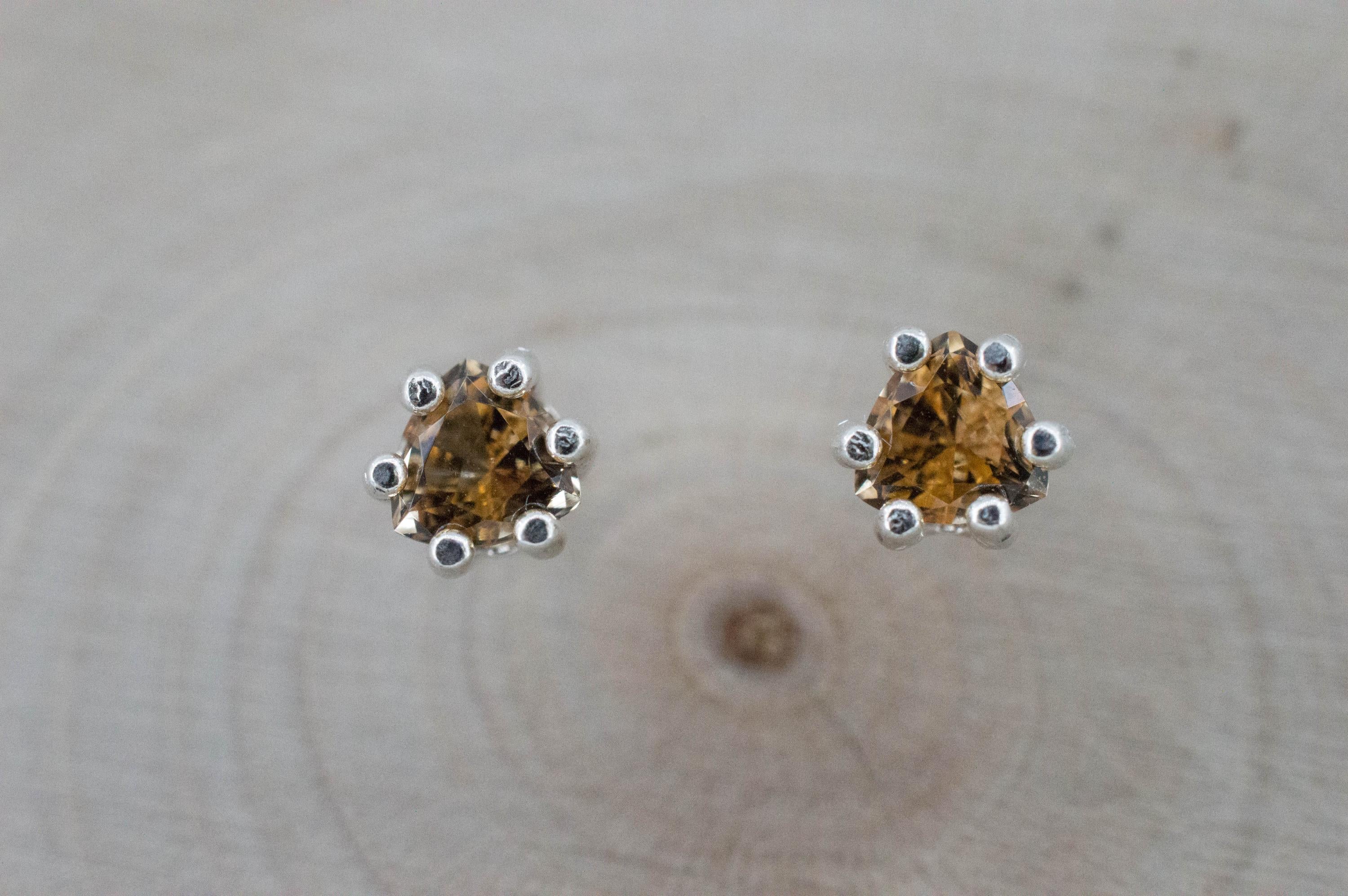 Imperial Topaz Earrings; Natural Untreated Brazil Topaz; 0.570cts - Mark Oliver Gems