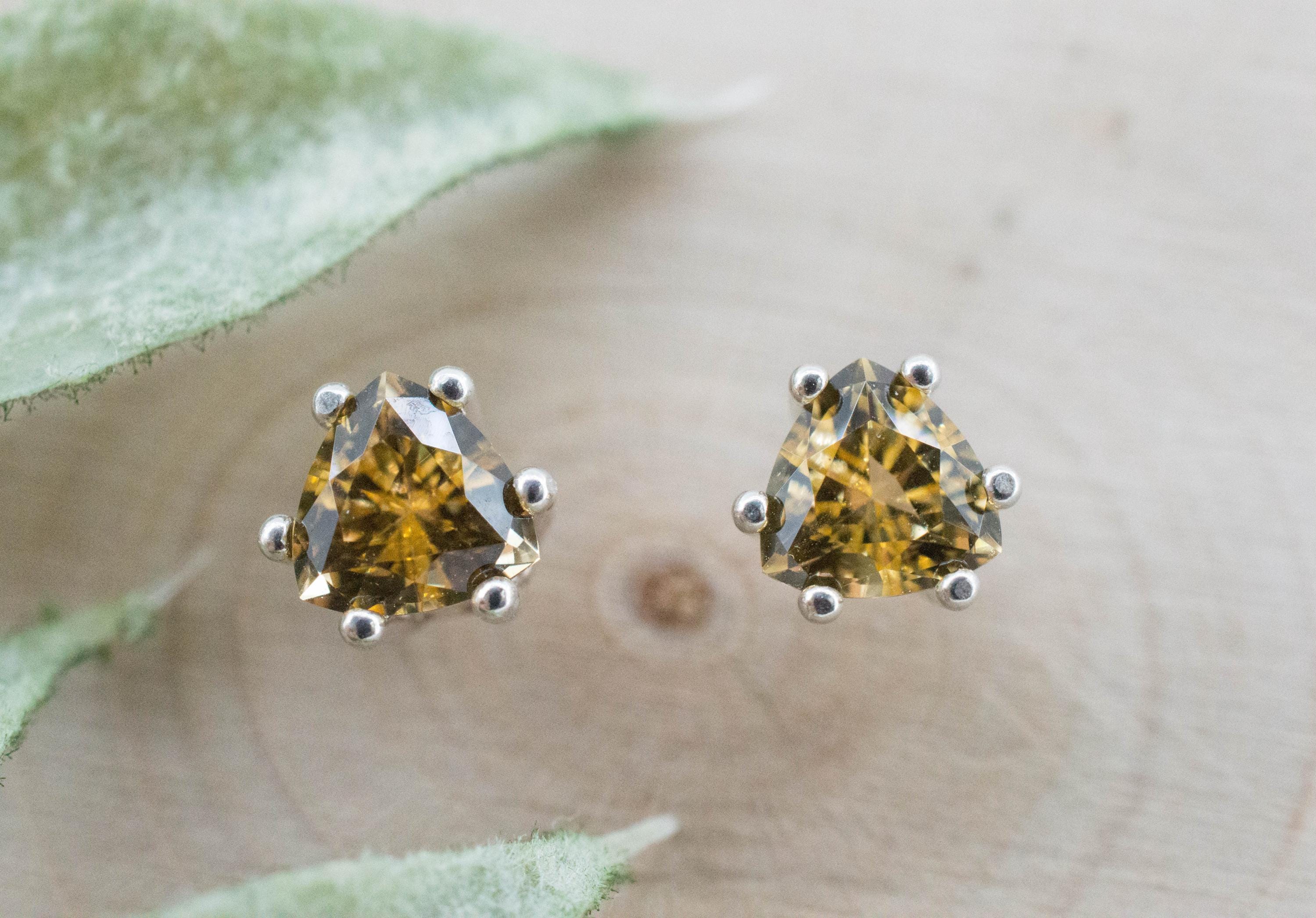 Imperial Topaz Earrings; Natural Untreated Brazil Topaz; 1.270cts - Mark Oliver Gems