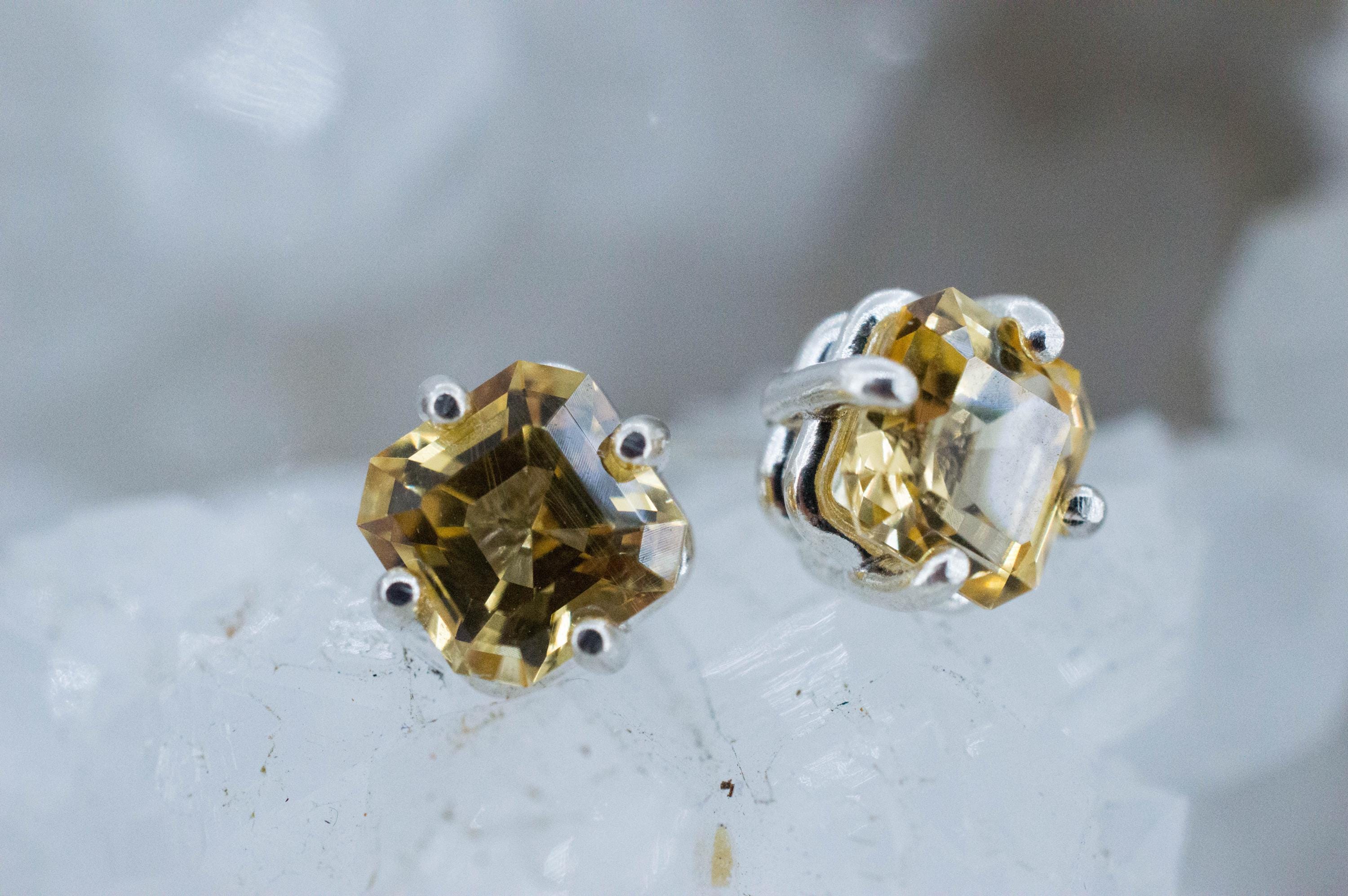 Imperial Topaz Earrings; Natural Untreated Brazil Topaz; 2.160cts - Mark Oliver Gems