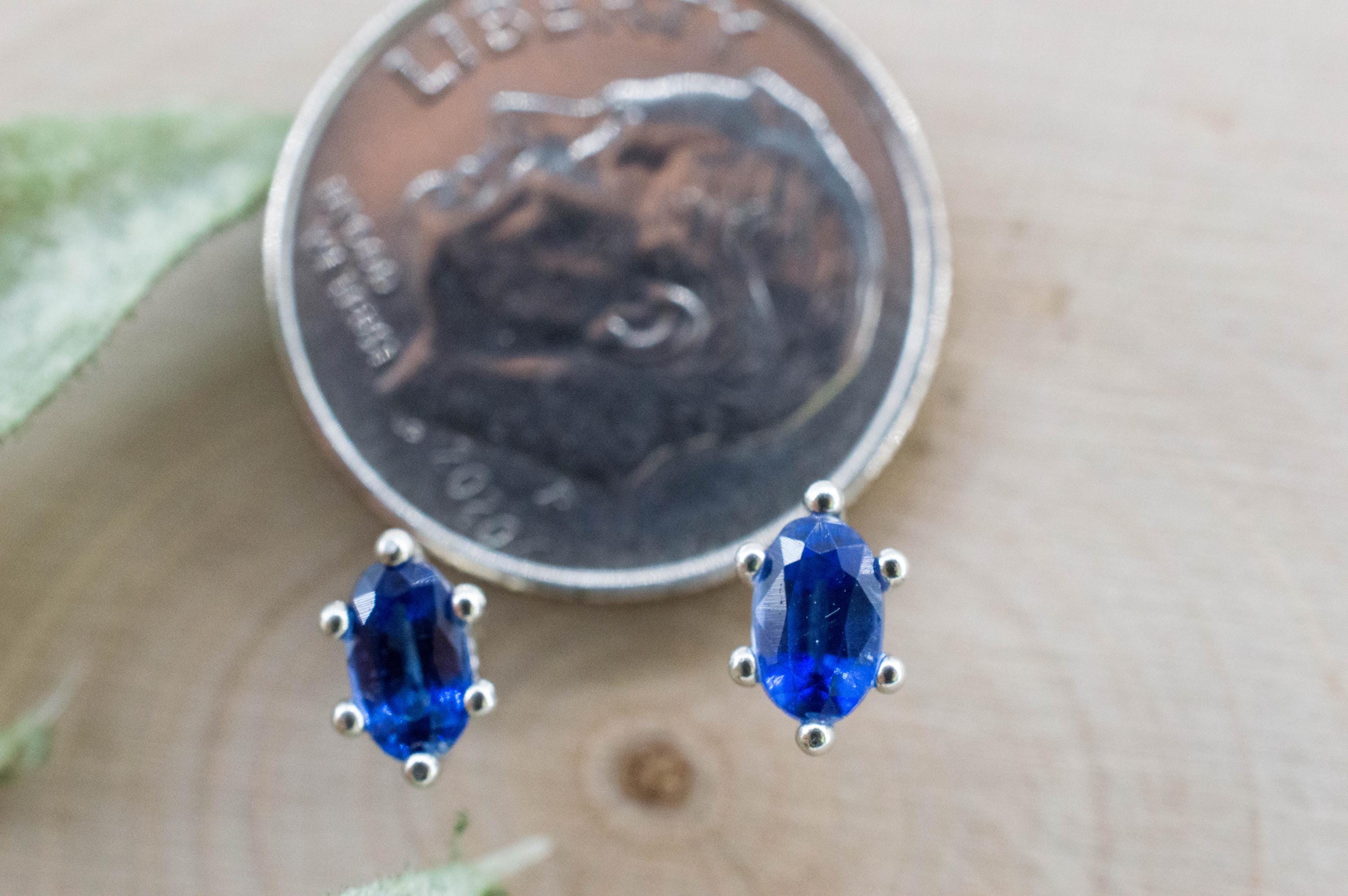 Kyanite Earrings; Natural Untreated Nepal Kyanite; 0.670cts - Mark Oliver Gems