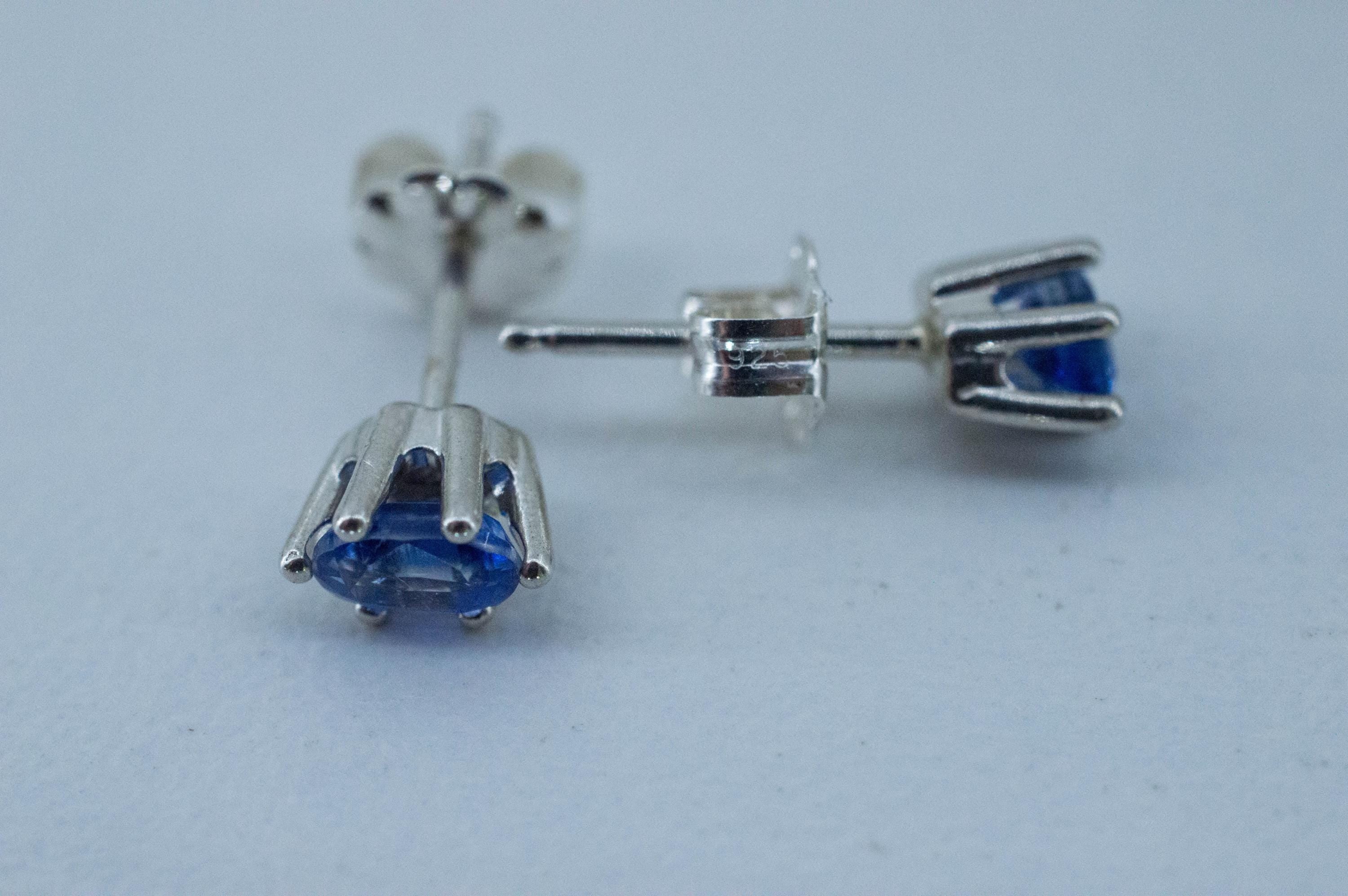 Kyanite Earrings; Natural Untreated Nepal Kyanite; 0.670cts - Mark Oliver Gems