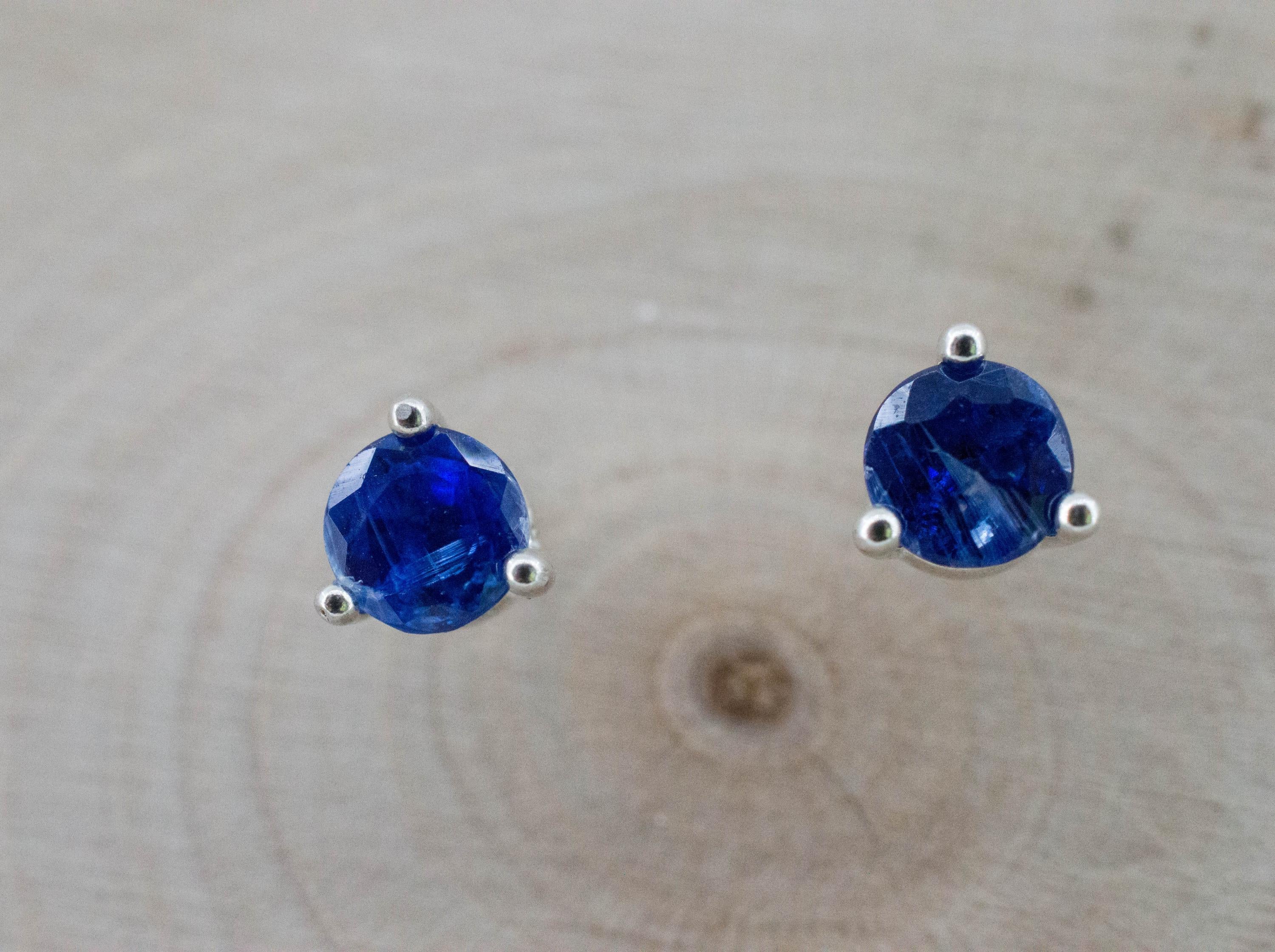Kyanite Earrings; Natural Untreated Nepal Kyanite; 0.740cts - Mark Oliver Gems