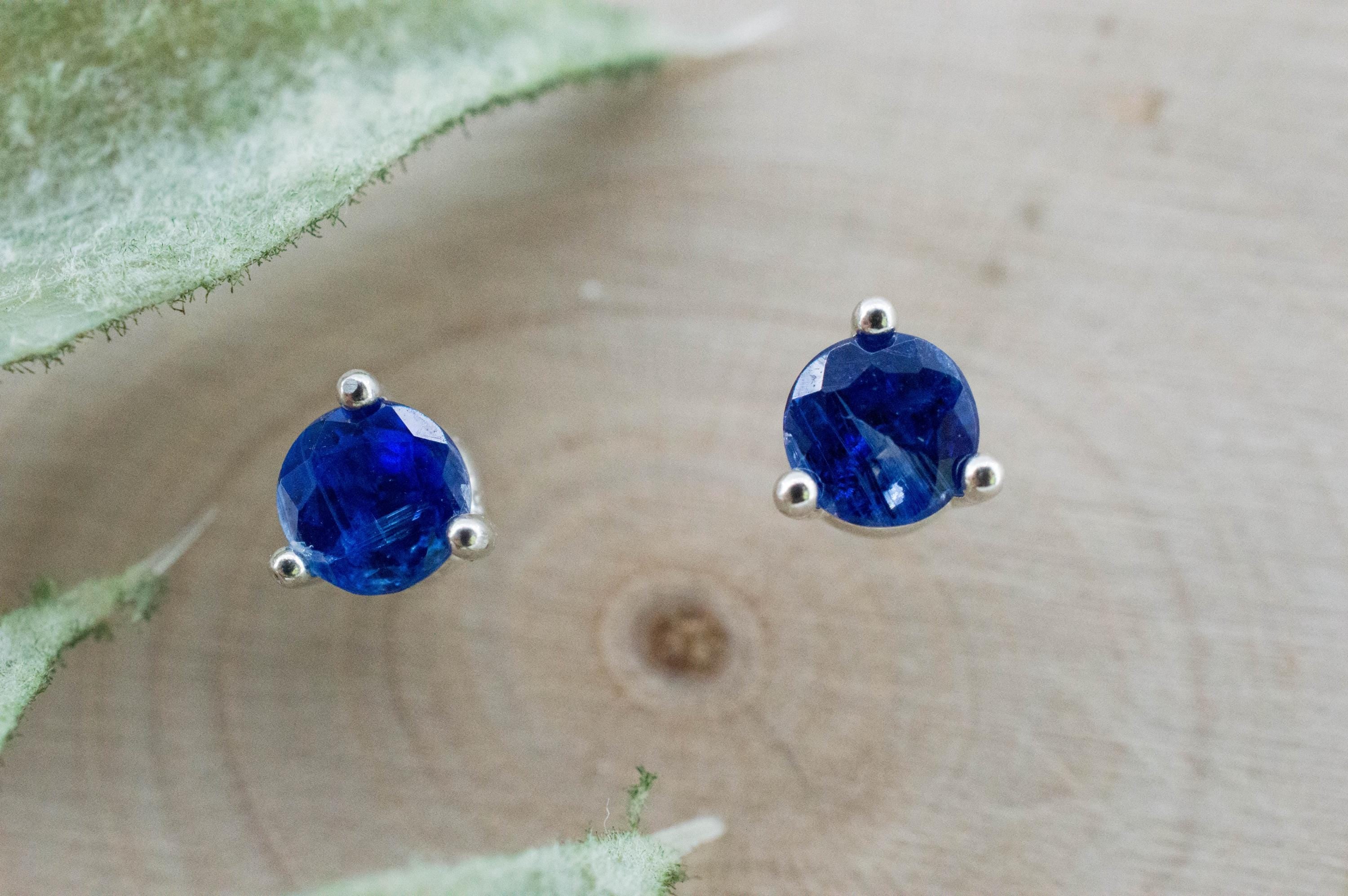 Kyanite Earrings; Natural Untreated Nepal Kyanite; 0.740cts - Mark Oliver Gems