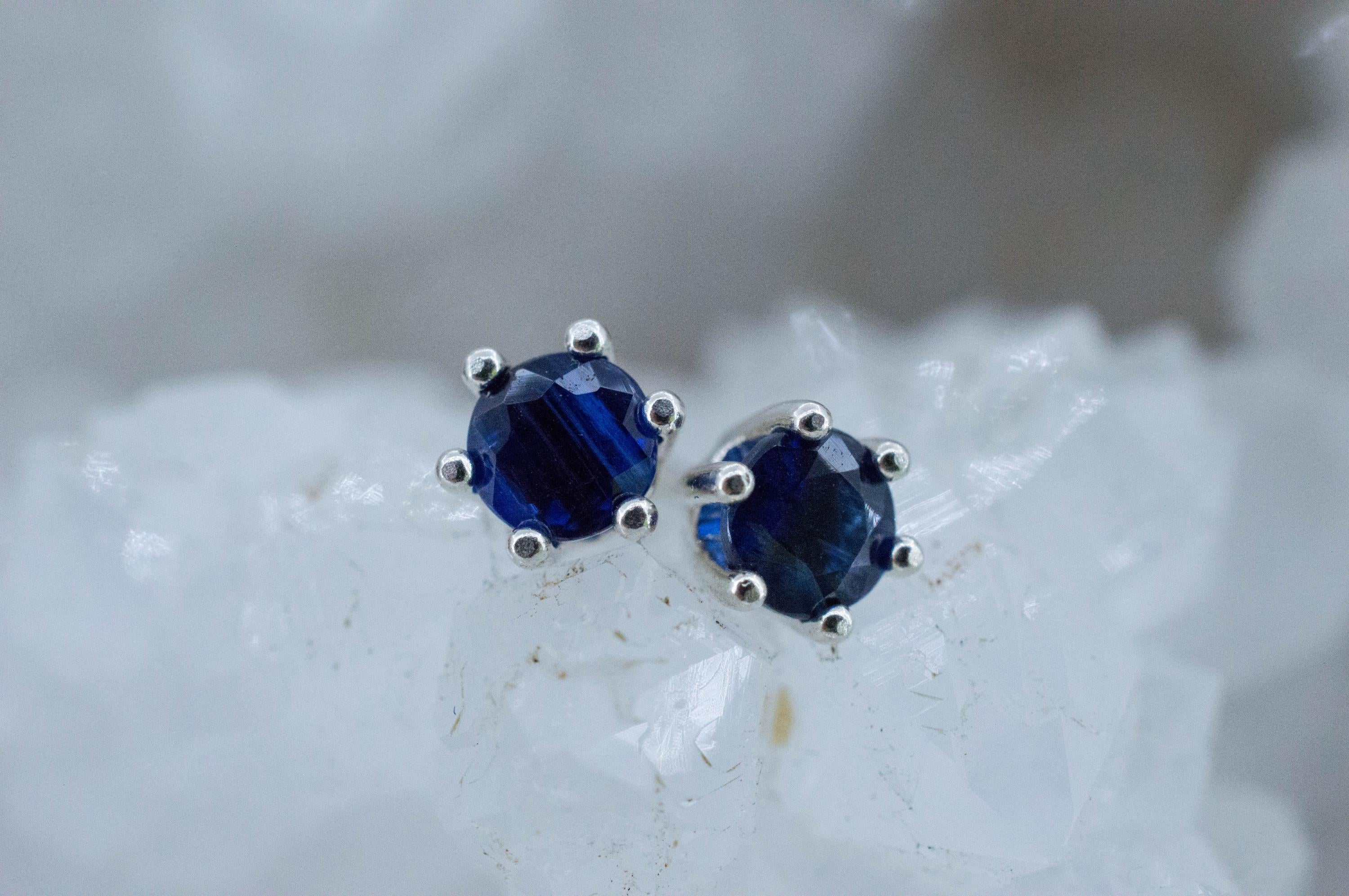 Kyanite Earrings; Natural Untreated Nepal Kyanite; 0.795cts - Mark Oliver Gems