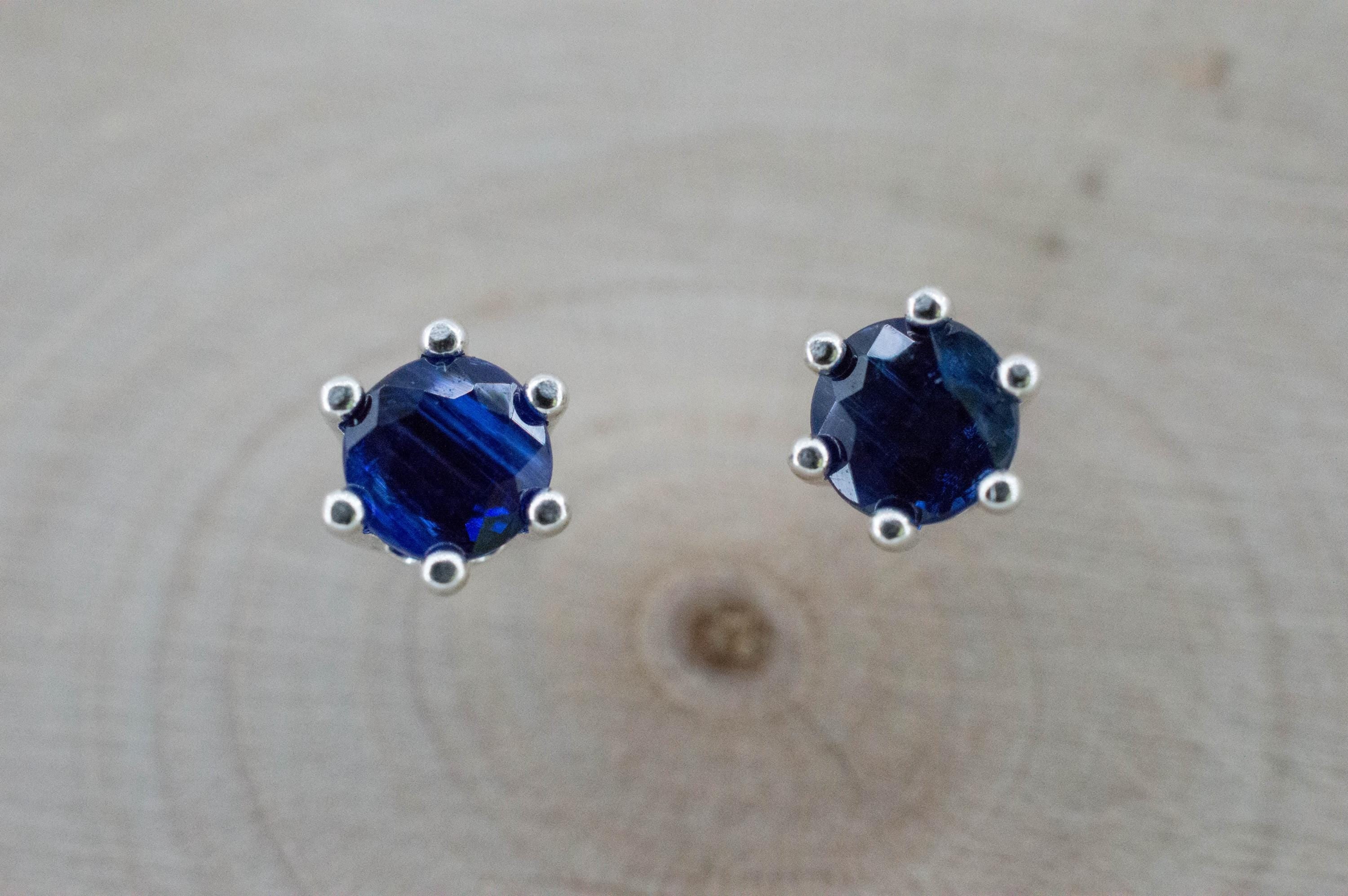 Kyanite Earrings; Natural Untreated Nepal Kyanite; 0.795cts - Mark Oliver Gems