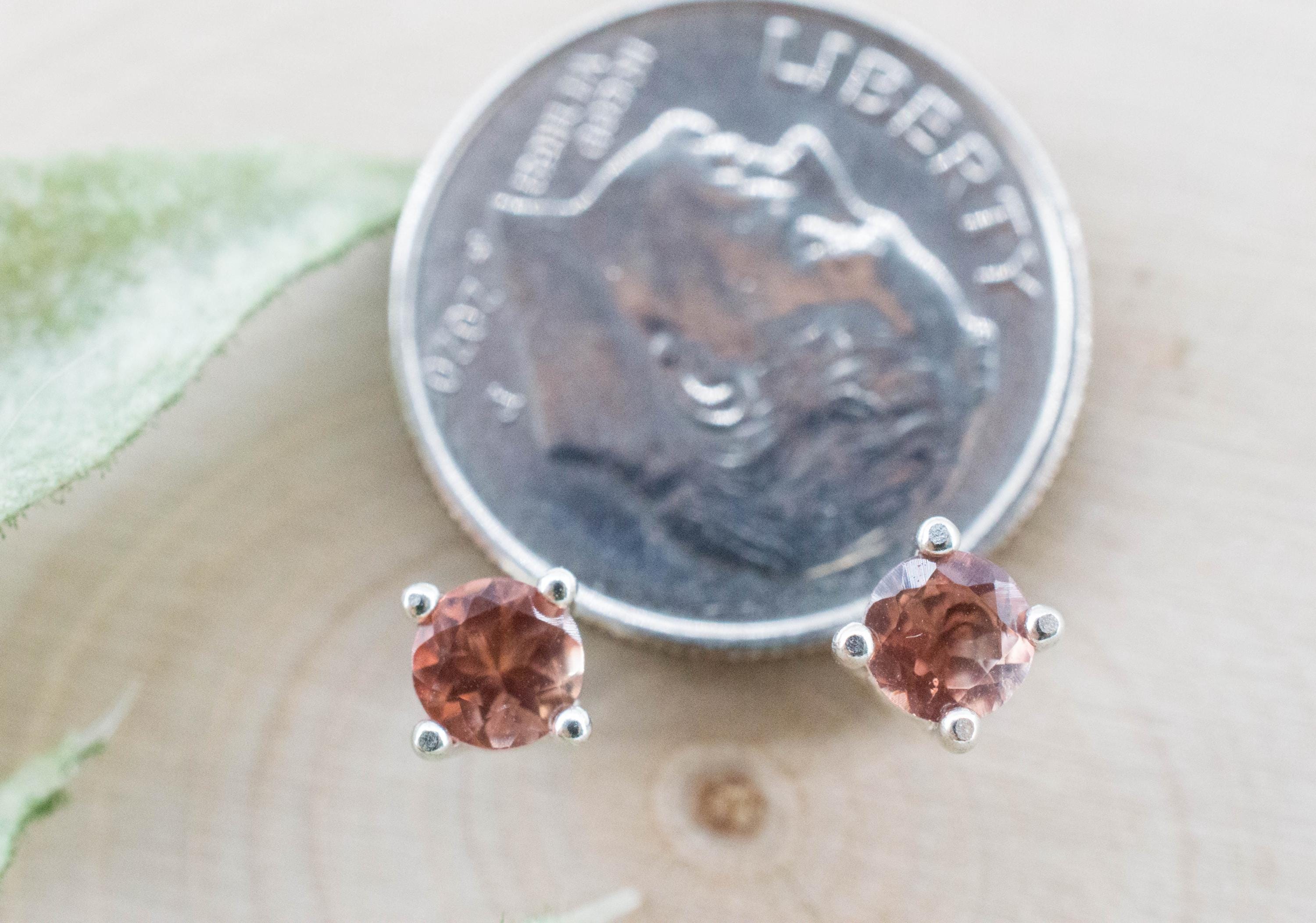 Oregon Sunstone Earrings; Natural Untreated USA Sunstone; 0.425cts - Mark Oliver Gems