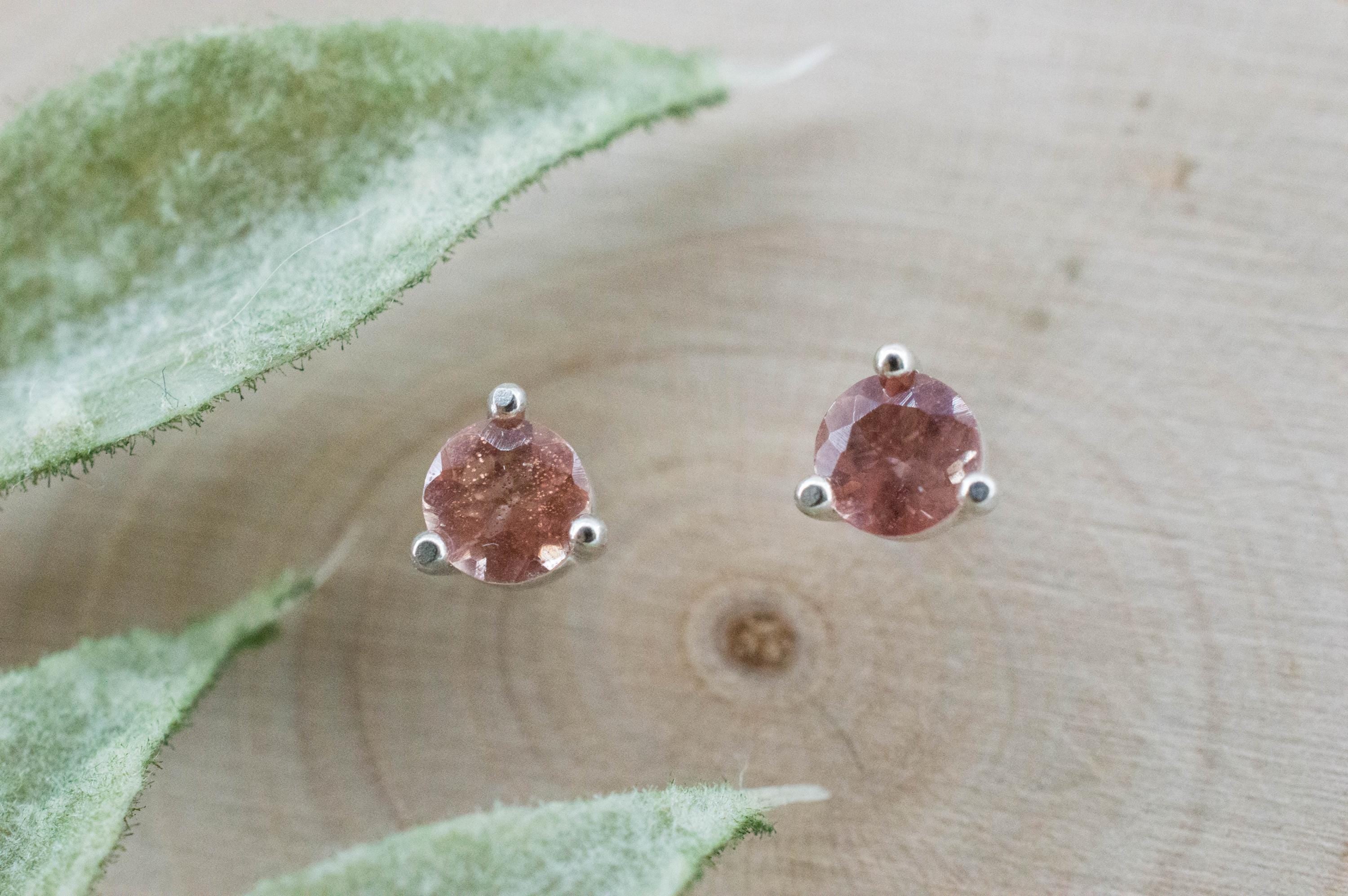 Oregon Sunstone Earrings; Natural Untreated USA Sunstone; 0.430cts - Mark Oliver Gems