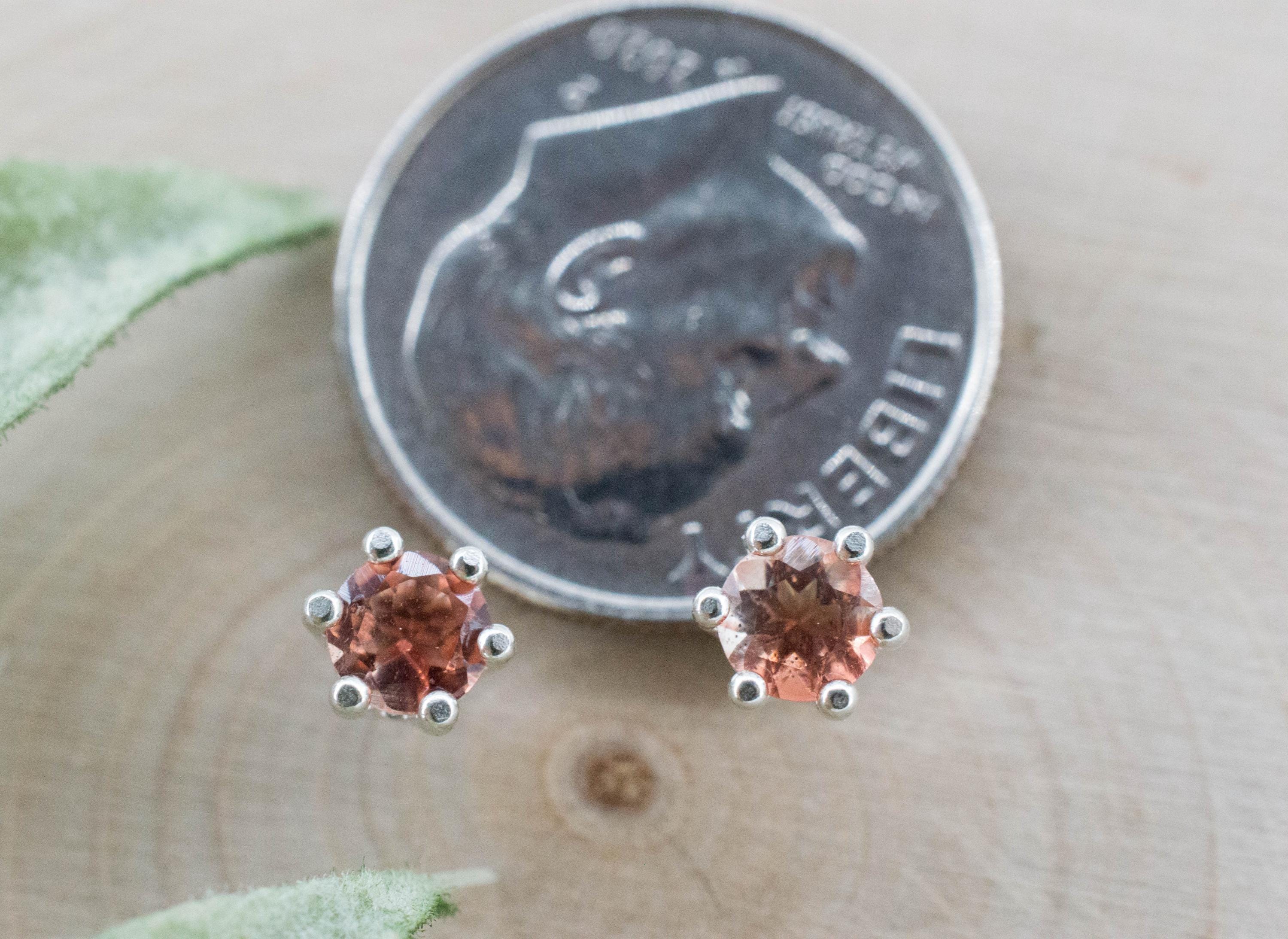 Oregon Sunstone Earrings; Natural Untreated USA Sunstone; 0.440cts - Mark Oliver Gems