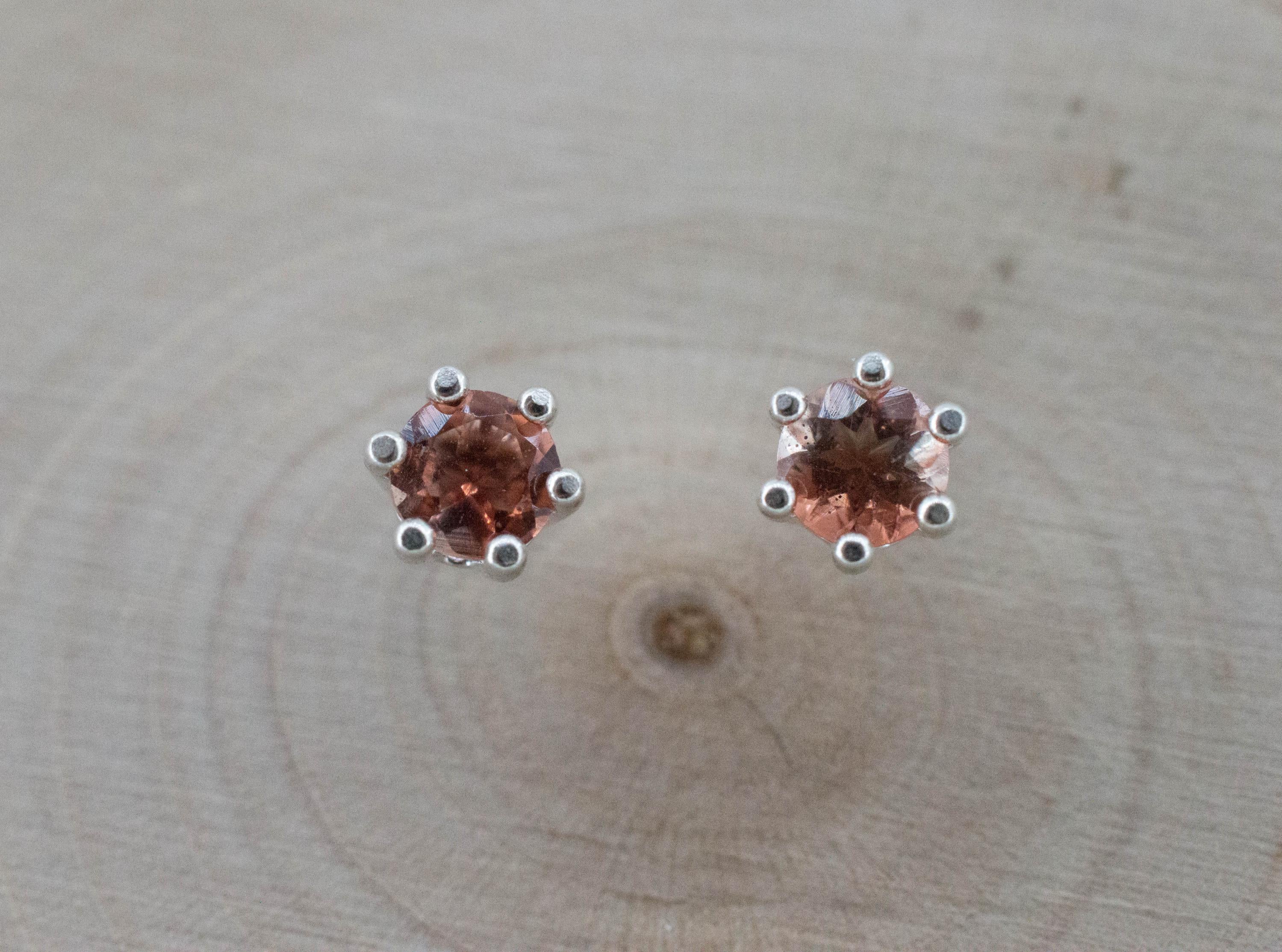 Oregon Sunstone Earrings; Natural Untreated USA Sunstone; 0.440cts - Mark Oliver Gems