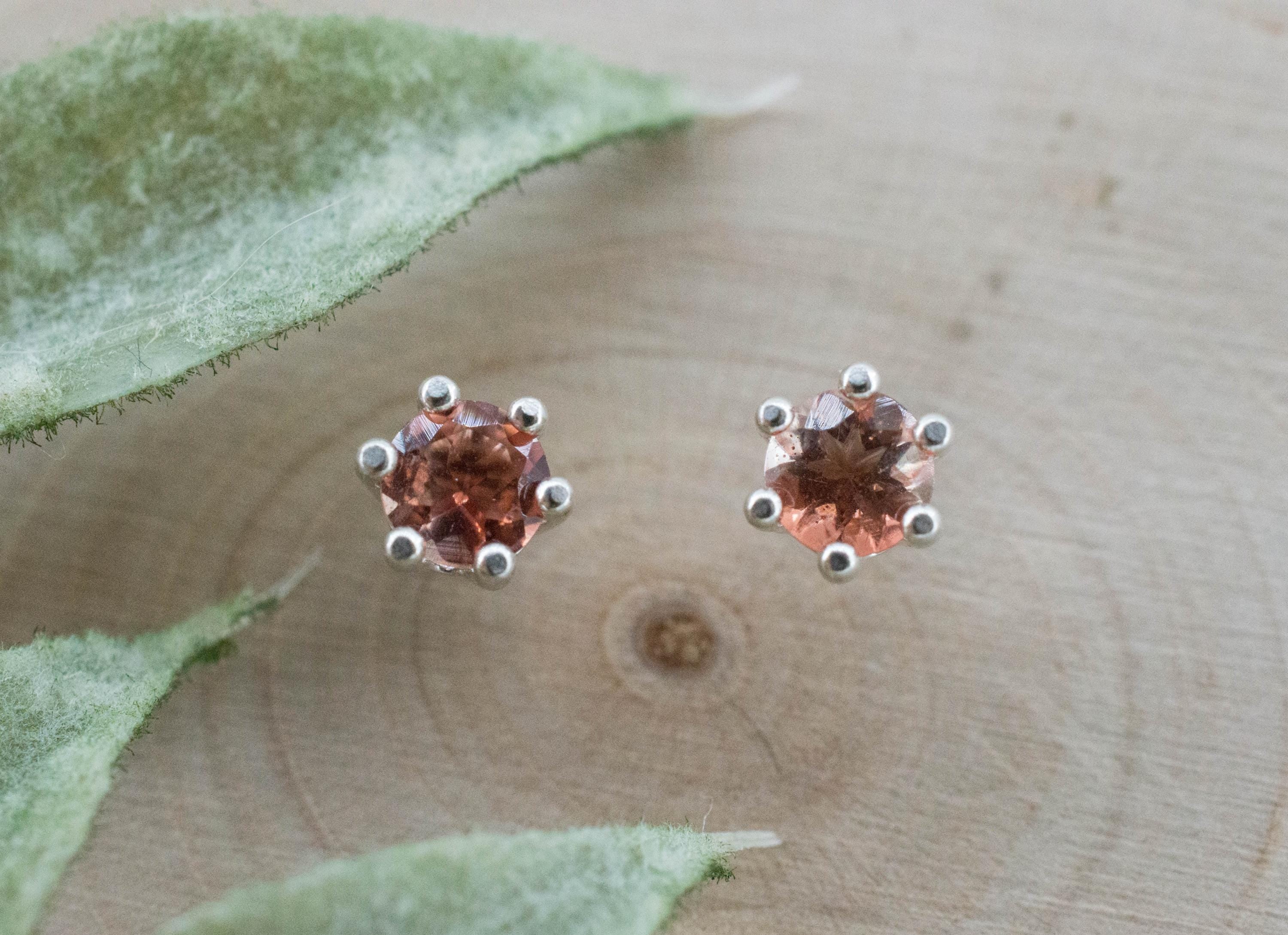 Oregon Sunstone Earrings; Natural Untreated USA Sunstone; 0.440cts - Mark Oliver Gems