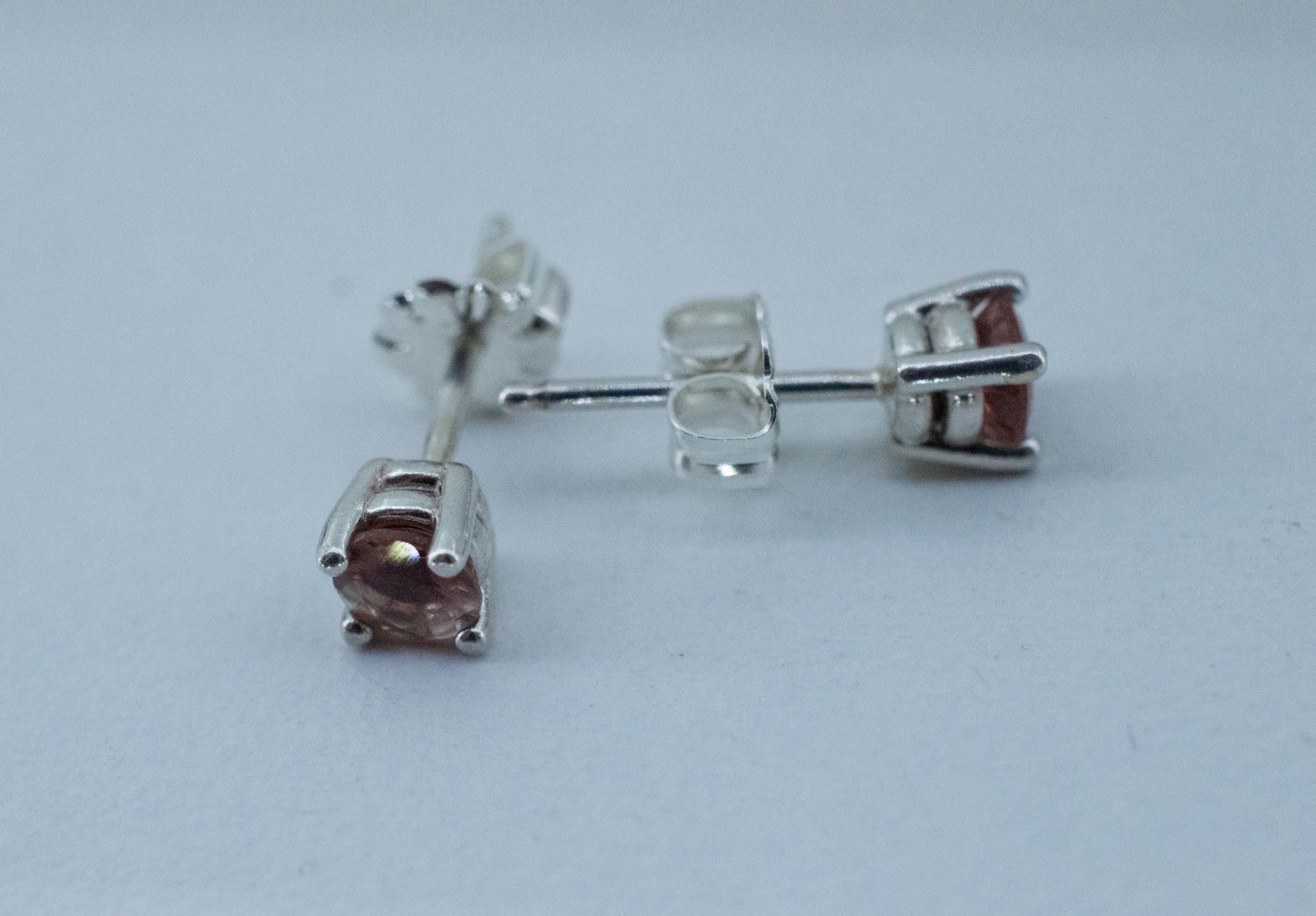 Oregon Sunstone Earrings; Natural Untreated USA Sunstone; 0.445cts - Mark Oliver Gems