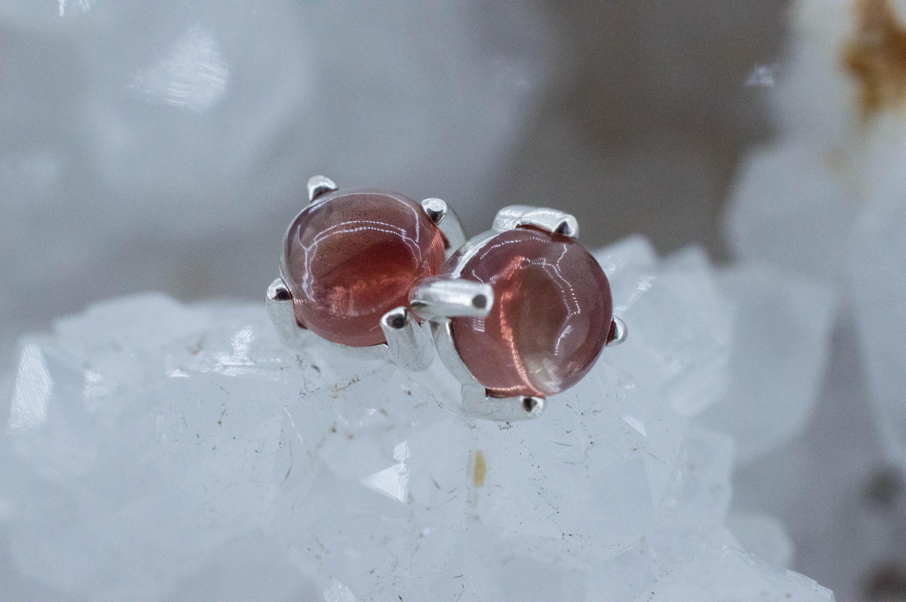 Oregon Sunstone Earrings; Natural Untreated USA Sunstone; 1.980cts - Mark Oliver Gems